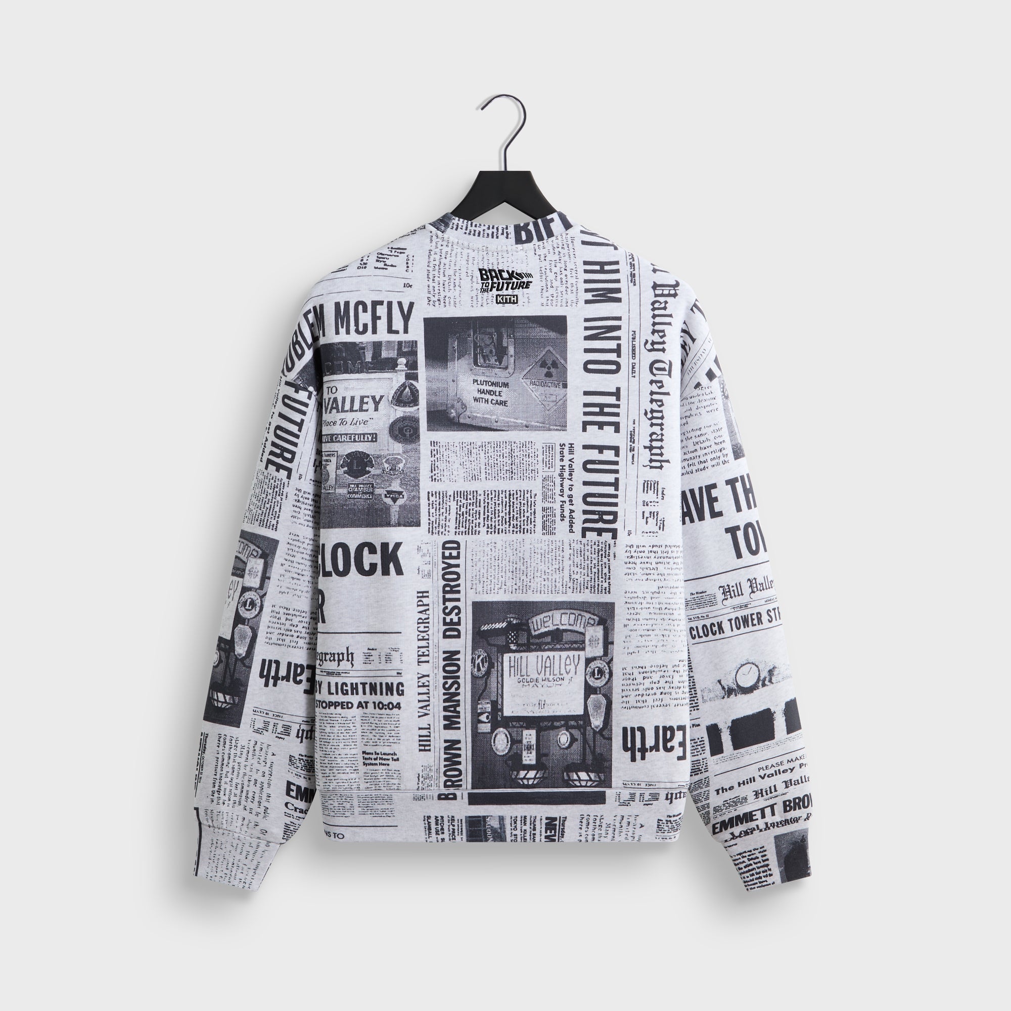 Kith for Back to the Future Newspaper All-Over Printed Nelson Crewneck