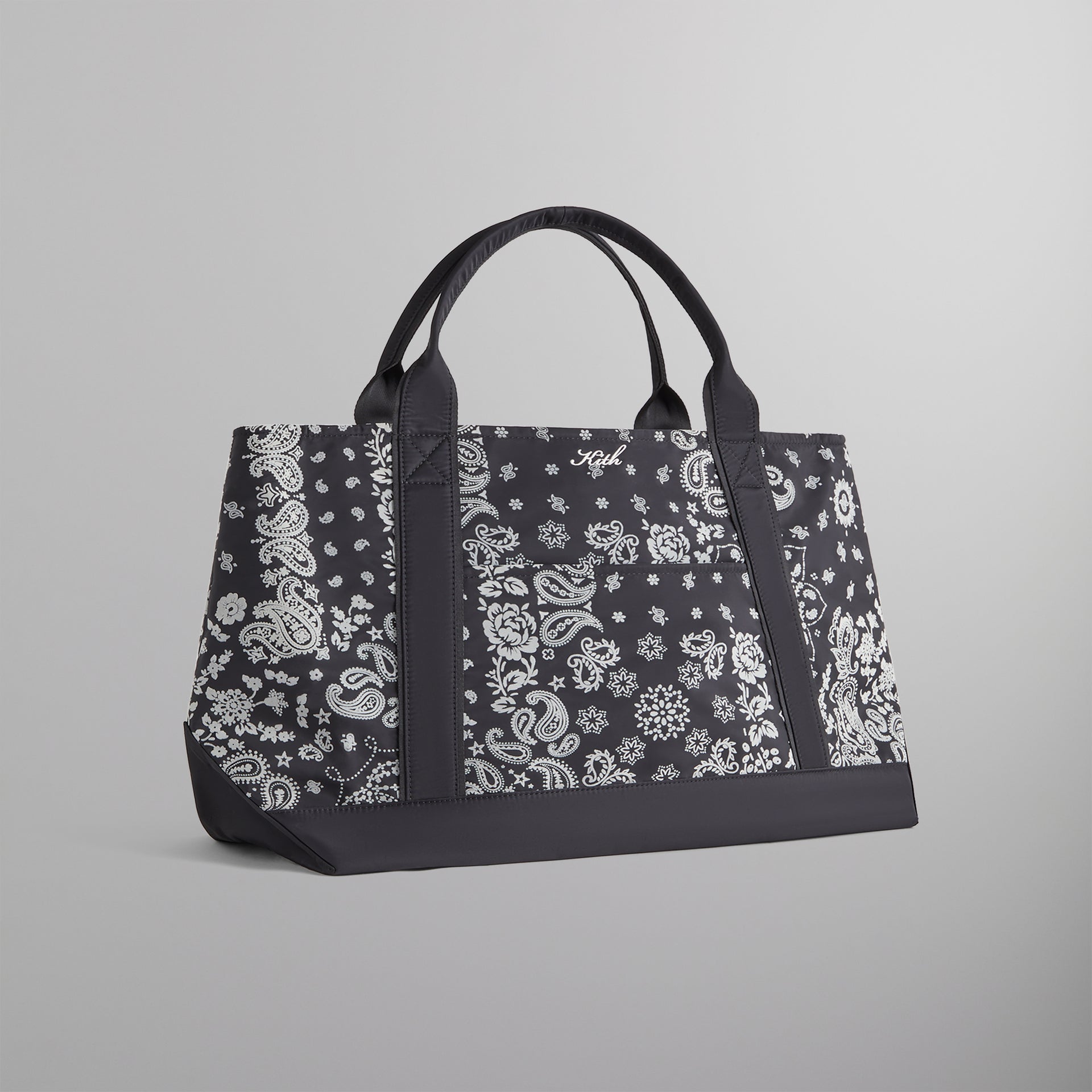 Kith Paisley Flocked Nylon Tote Bag - Black