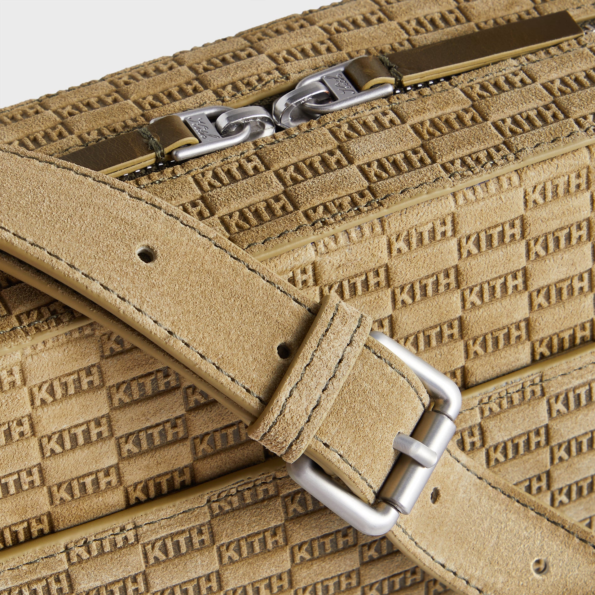 Kith Monogram Suede Camera Crossbody - Grit