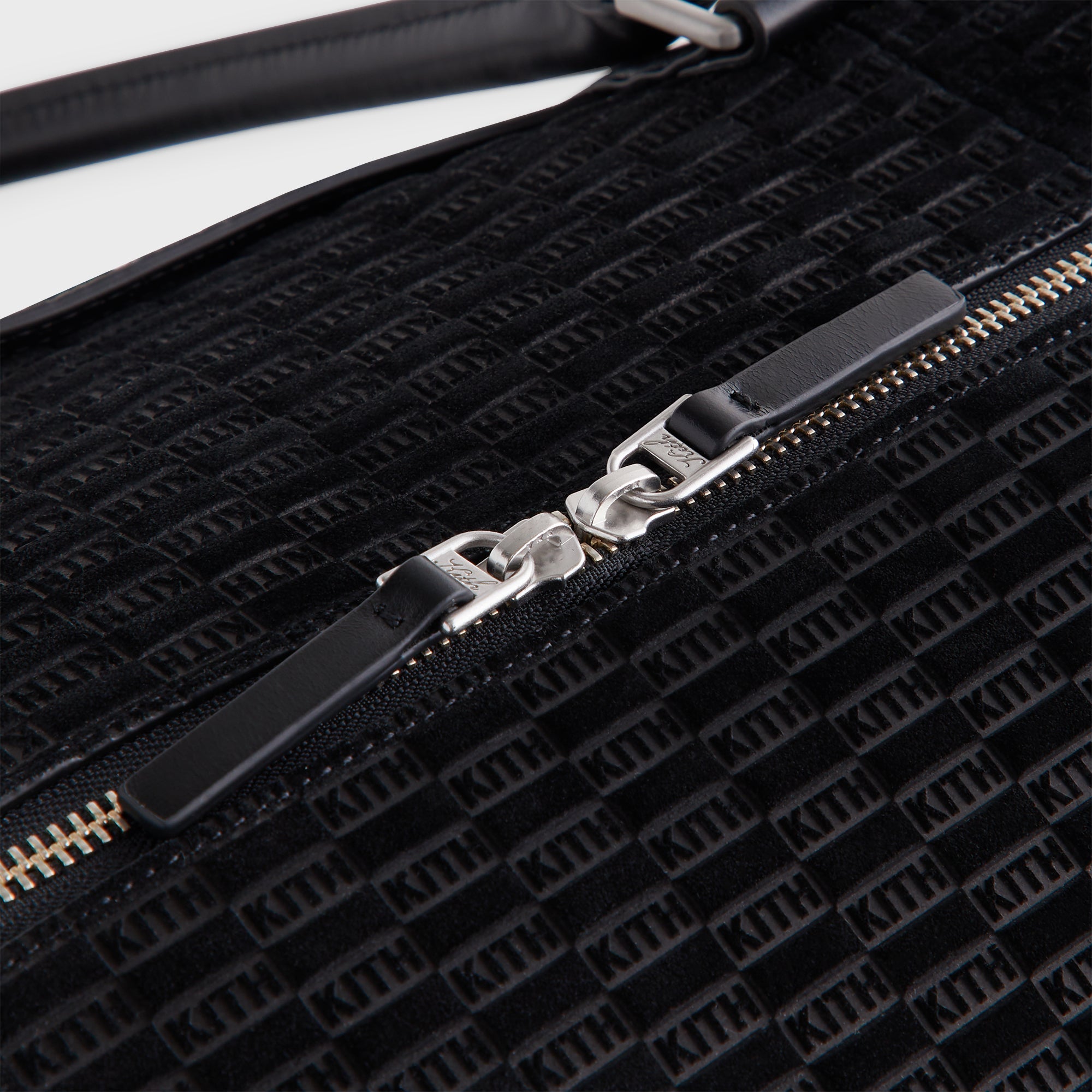 KITH ブラックレザー コインケース　モノグラム　kith monogram Kith Monogram Half Zip Wallet - Black