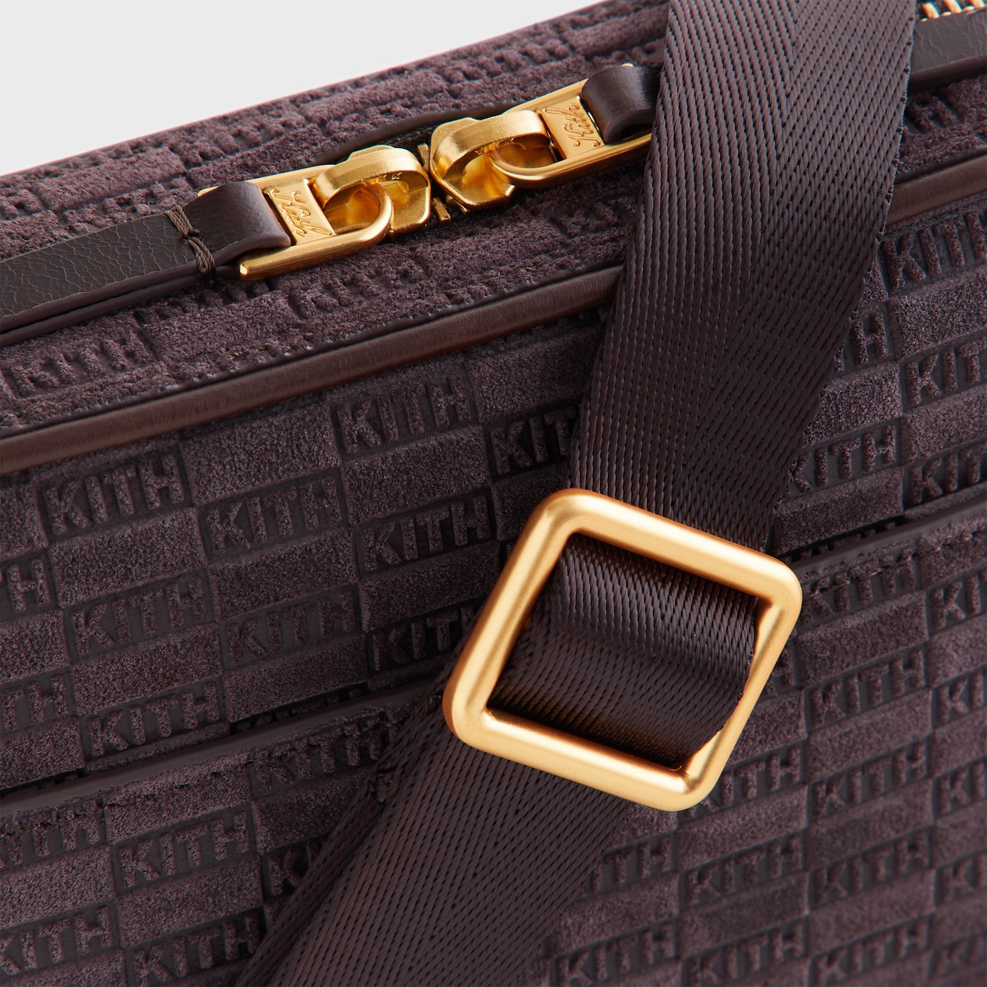 バッグ KithDoublePouchCrossbodyin Monogram Kith Monogram Suede Crosswalk K20 Bag - Incognito