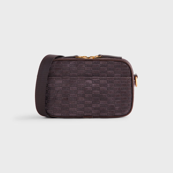 バッグ KithDoublePouchCrossbodyin Monogram Kith Monogram Suede Crosswalk K20 Bag - Incognito