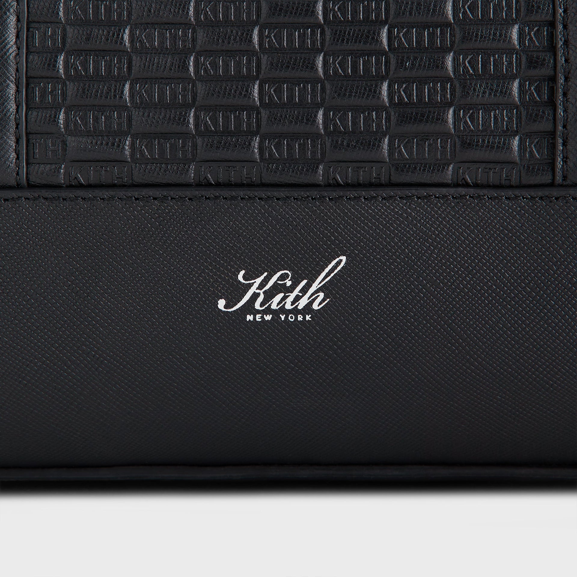 Kith Monogram Leather Explorer Traveler K40 Duffle Bag - Black
