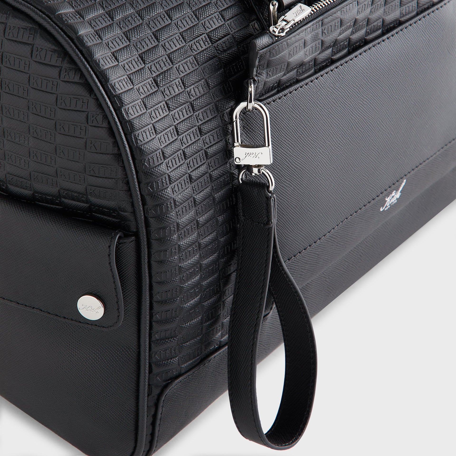 Kith Monogram Leather Explorer Traveler K40 Duffle Bag - Black