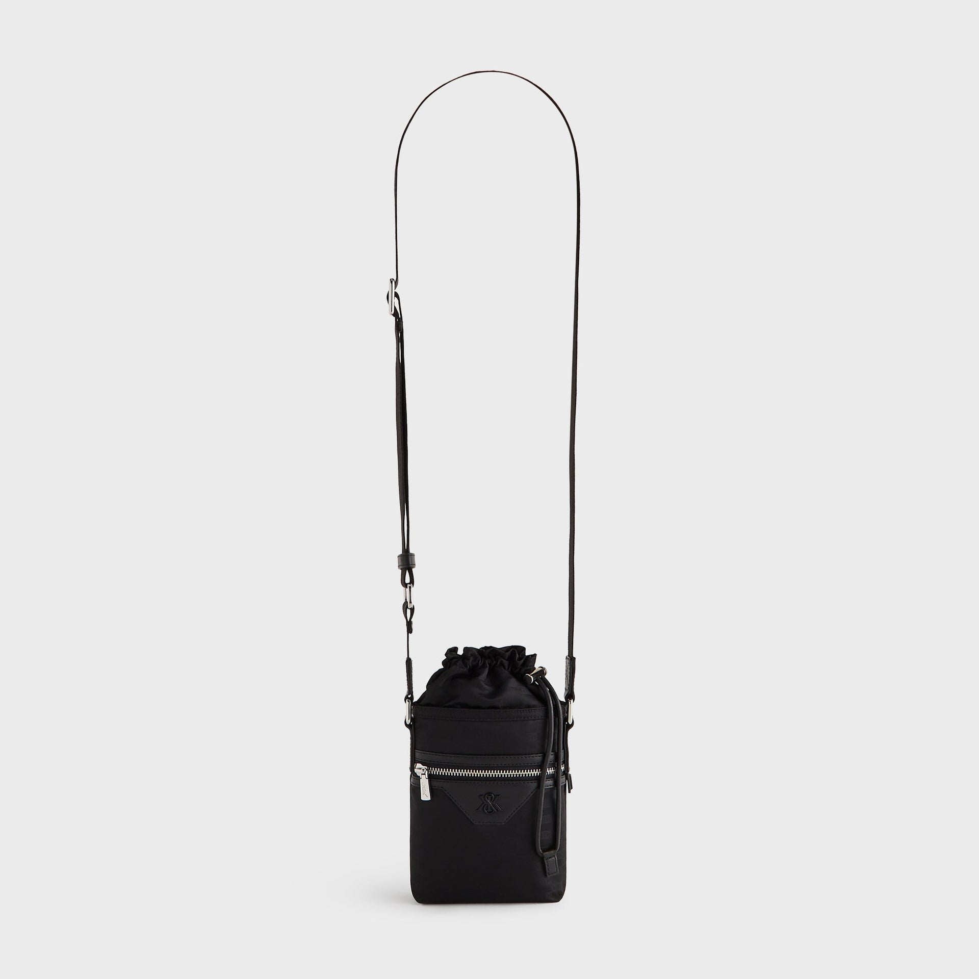 Kith Monogram Nylon Jacquard Drawcord Crossbody - Black