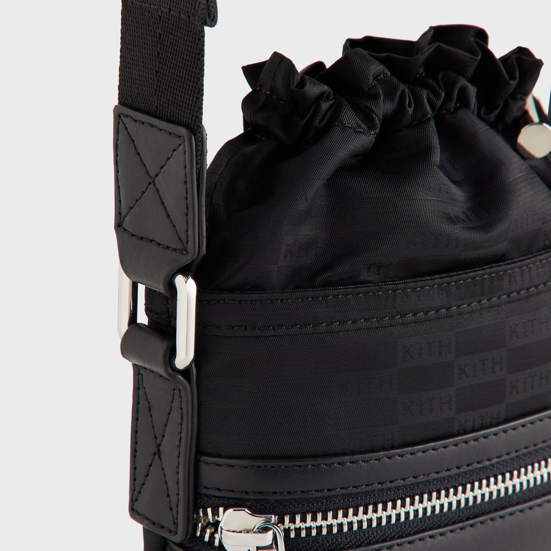Kith Monogram Nylon Jacquard Drawcord Crossbody - Black