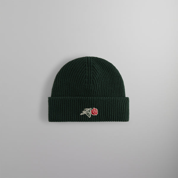 Kith Script Rose Felt Embroidery Cotton Beanie - Stadium