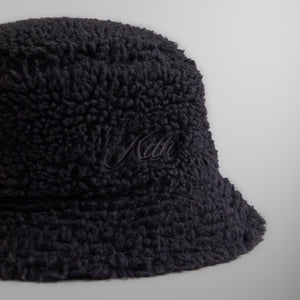 UrlfreezeShops Reversible Bucket Hat in Denim & Sherpa - Black