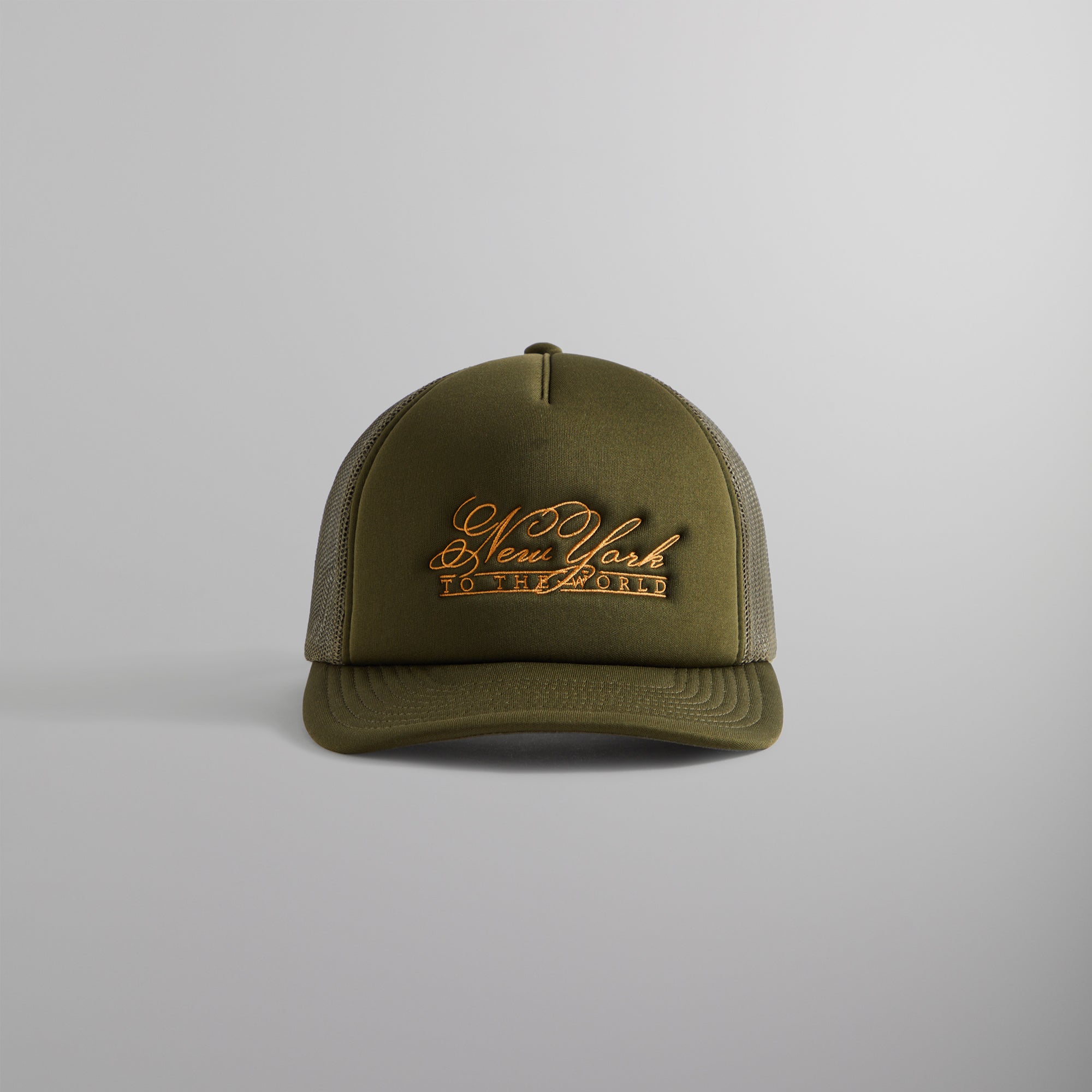 Kith NY to the World Nolan Poly Foam Trucker Hat - Cypress PH