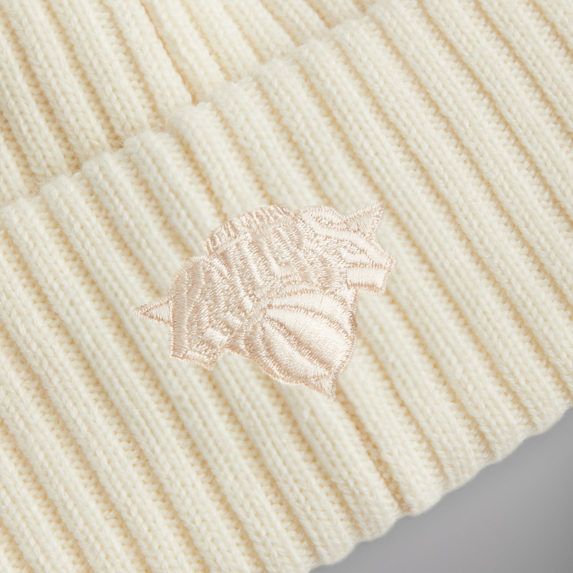 Kith for the New York Knicks Logo Beanie - Sandrift