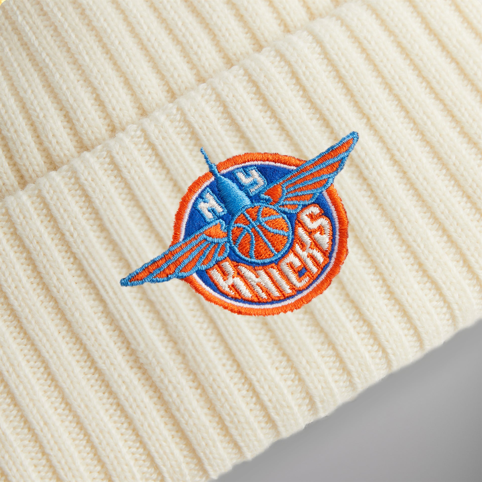 Kith for the New York Knicks Wings Logo Beanie - Sandrift