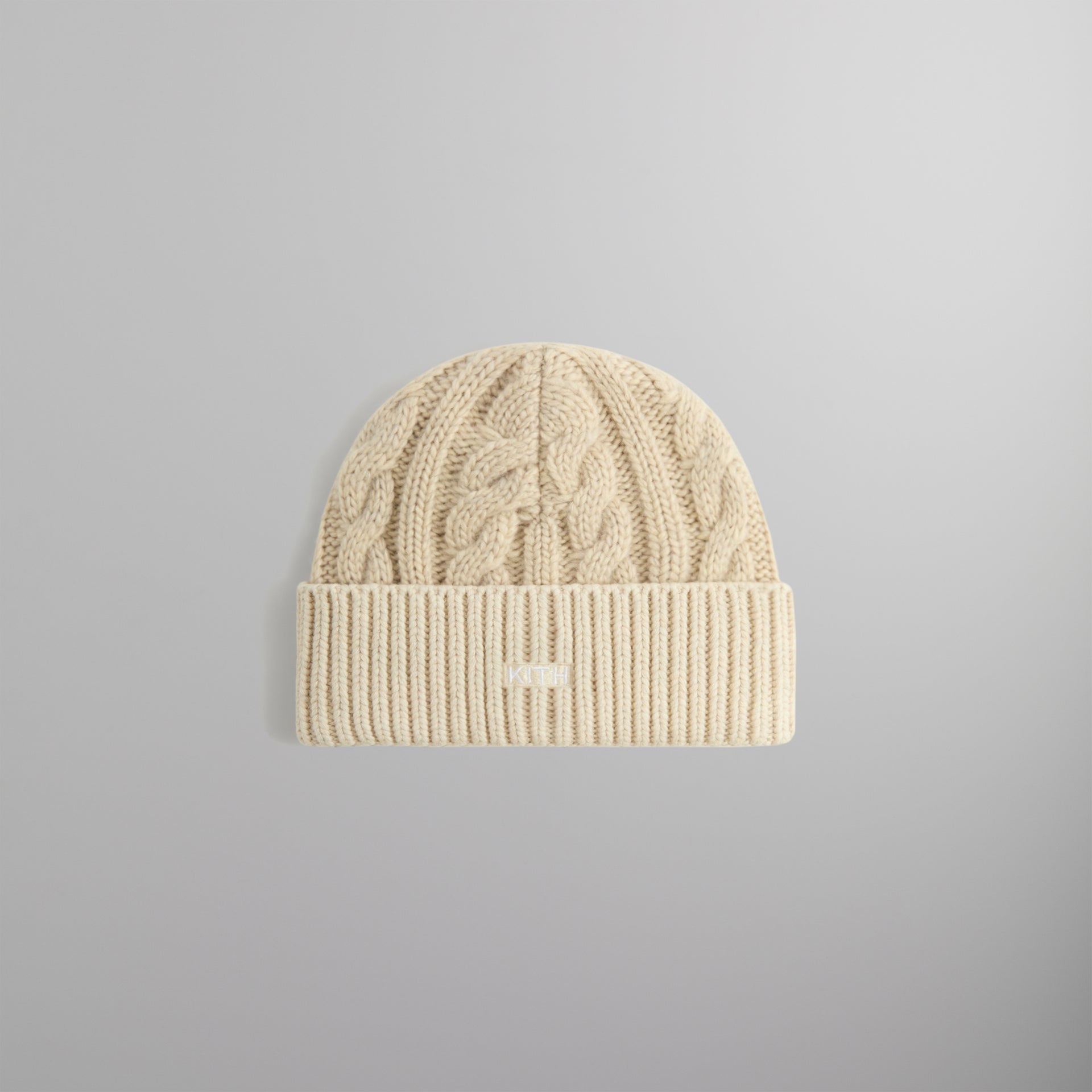 Kith Leather Crest Mia Beanie - Heather Oatmeal