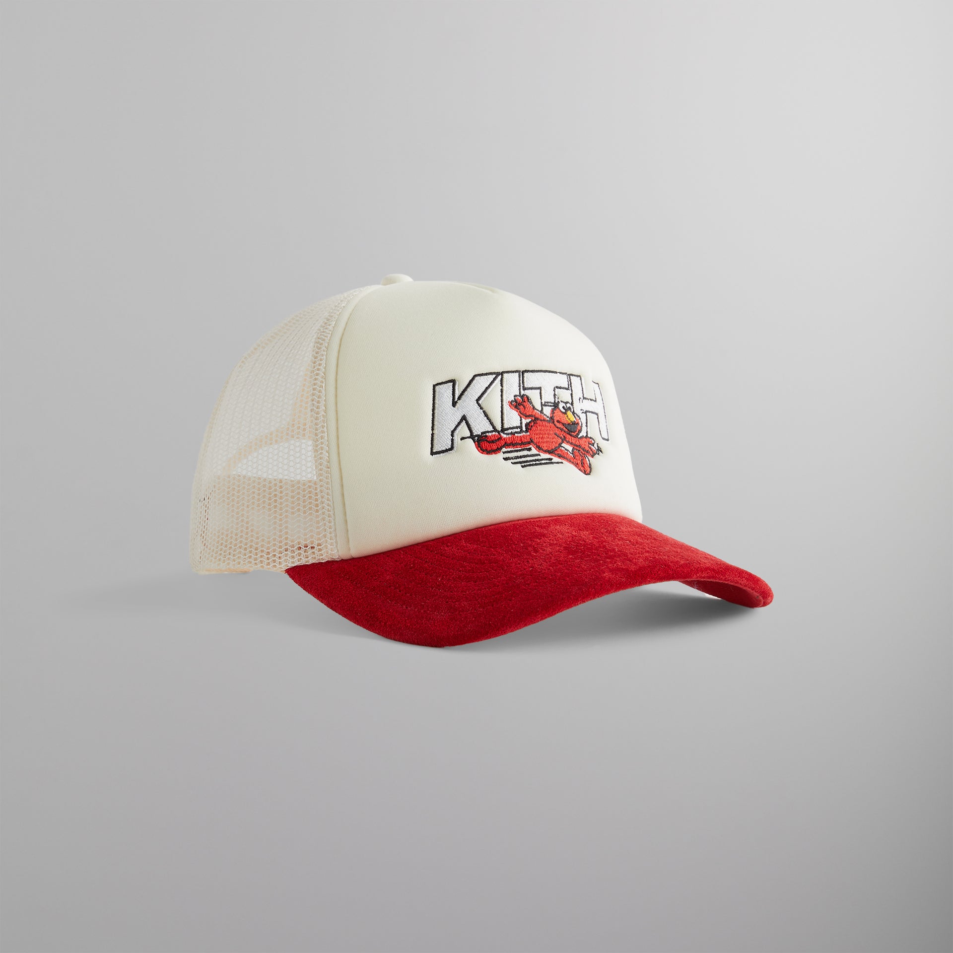 Kith for Sesame Street Fast Elmo Nolan Trucker Cap - Sandrift