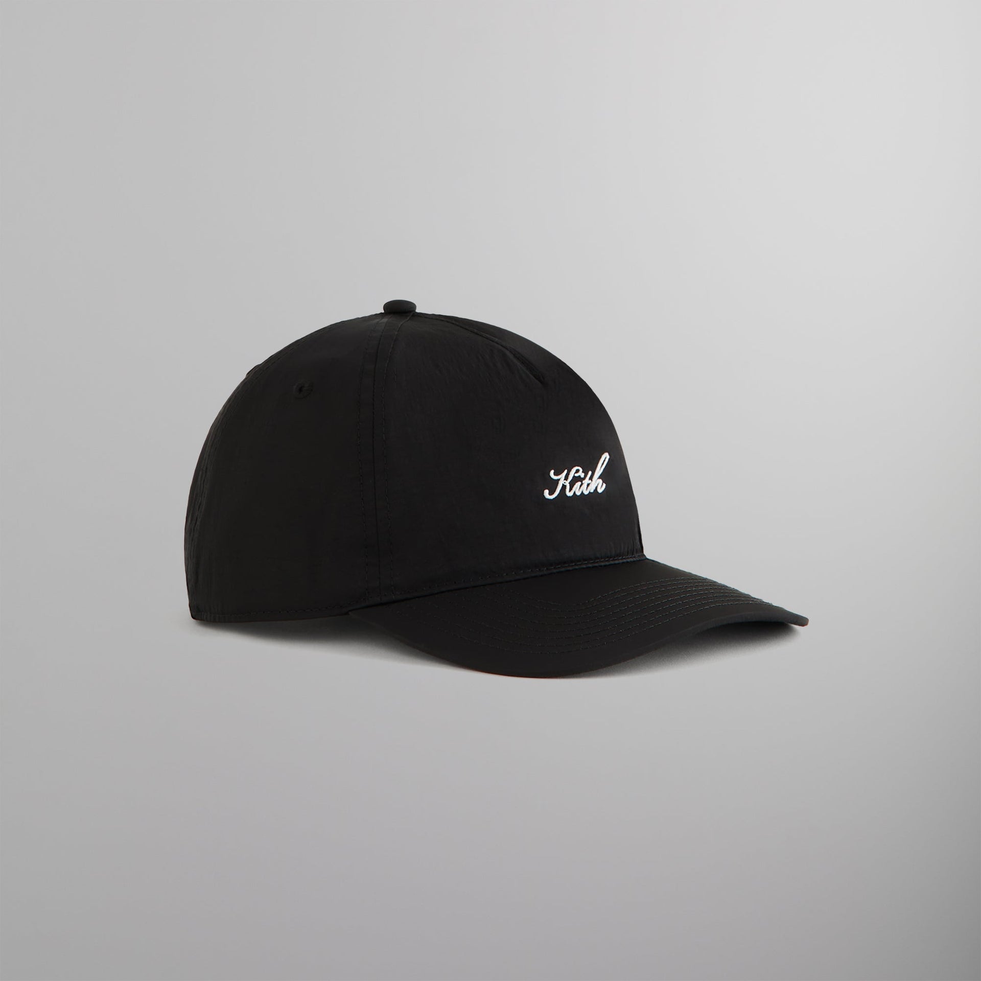 Kith Script Wrinkle Nylon Bay Low Profile Pinch Crown Cap - Black PH