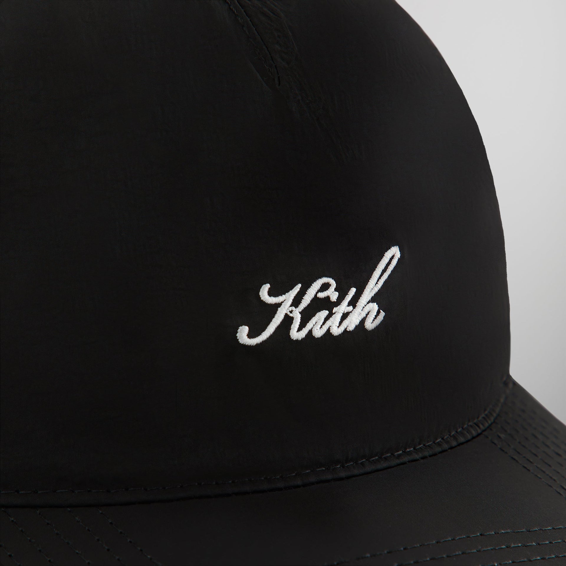 Kith Script Wrinkle Nylon Bay Low Profile Pinch Crown Cap - Black PH