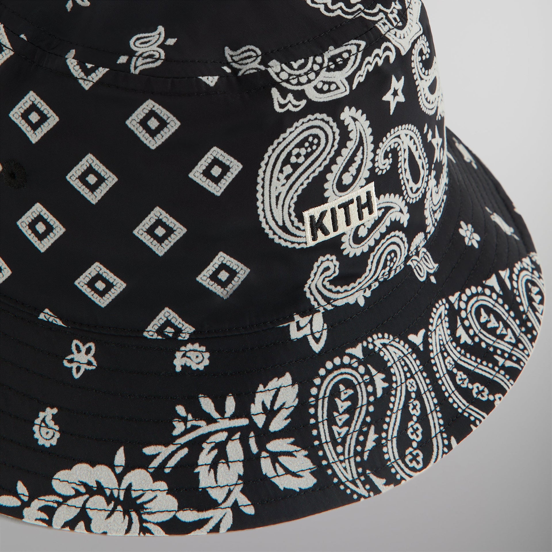 Kith Flocked Nylon Dawson Bucket Hat - Black PH