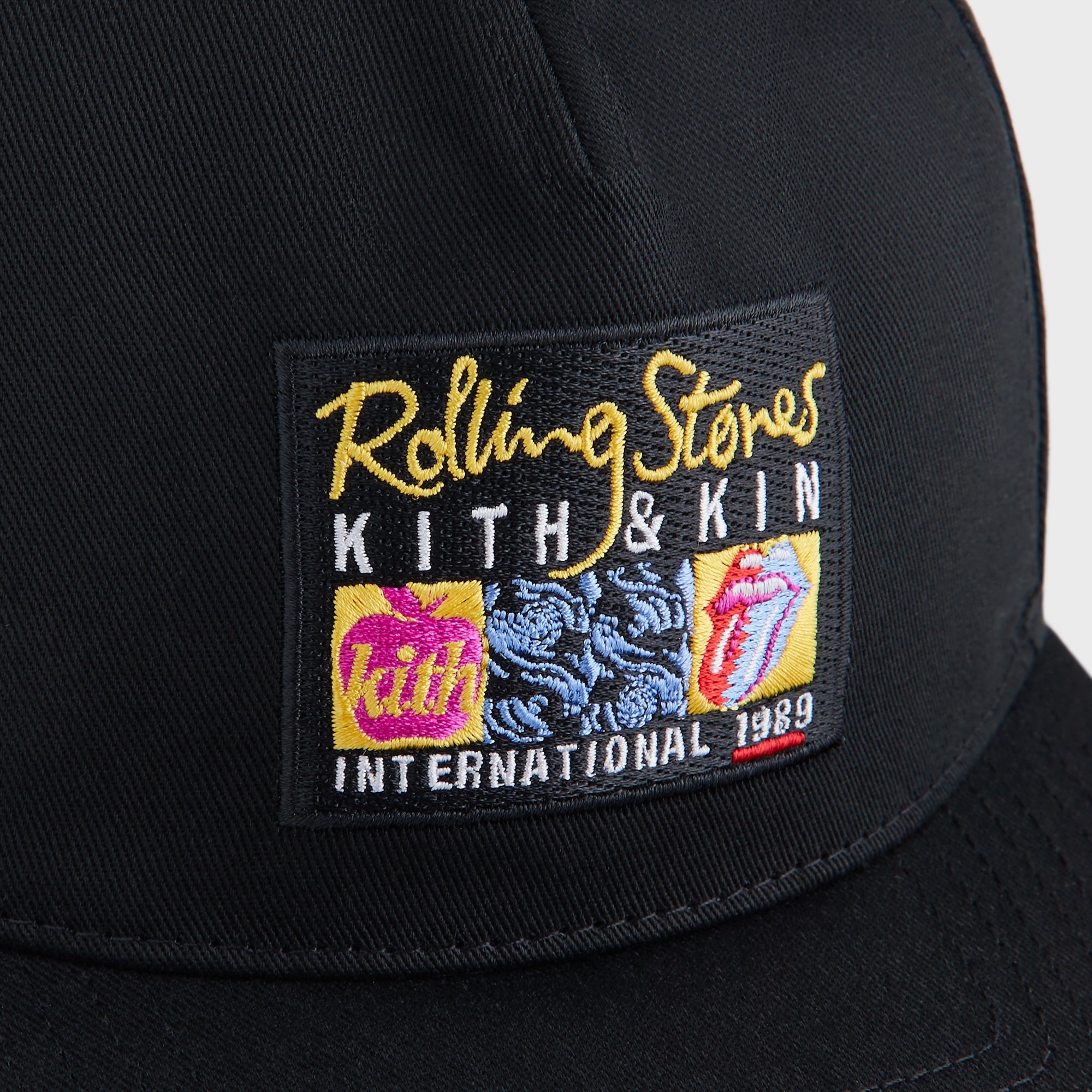 Kith for The Rolling Stones Twill Bay Low Pinch Crown Hat - Black