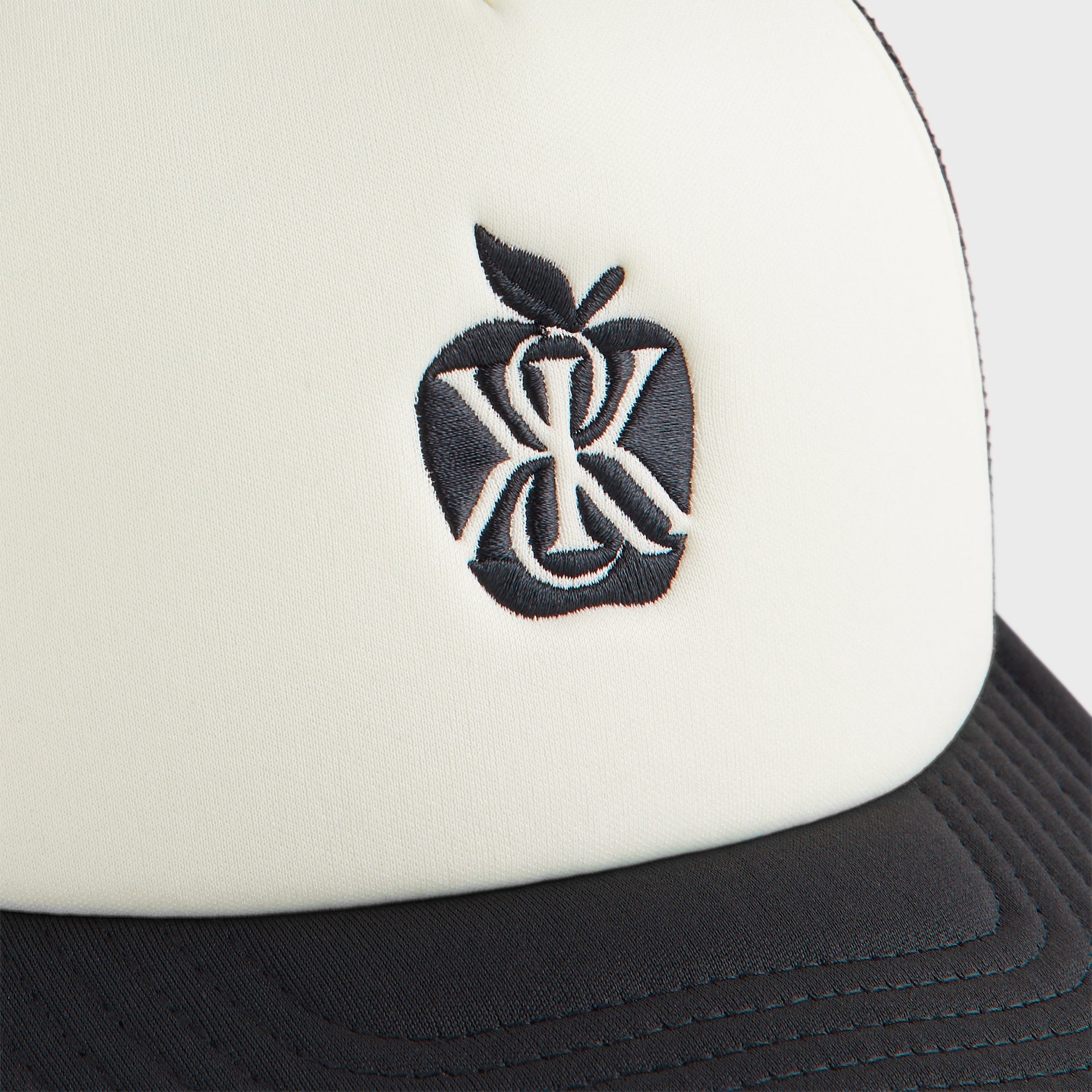 Kith Poly Foam Apple Crest Embroidery Nolan Trucker Hat - Black