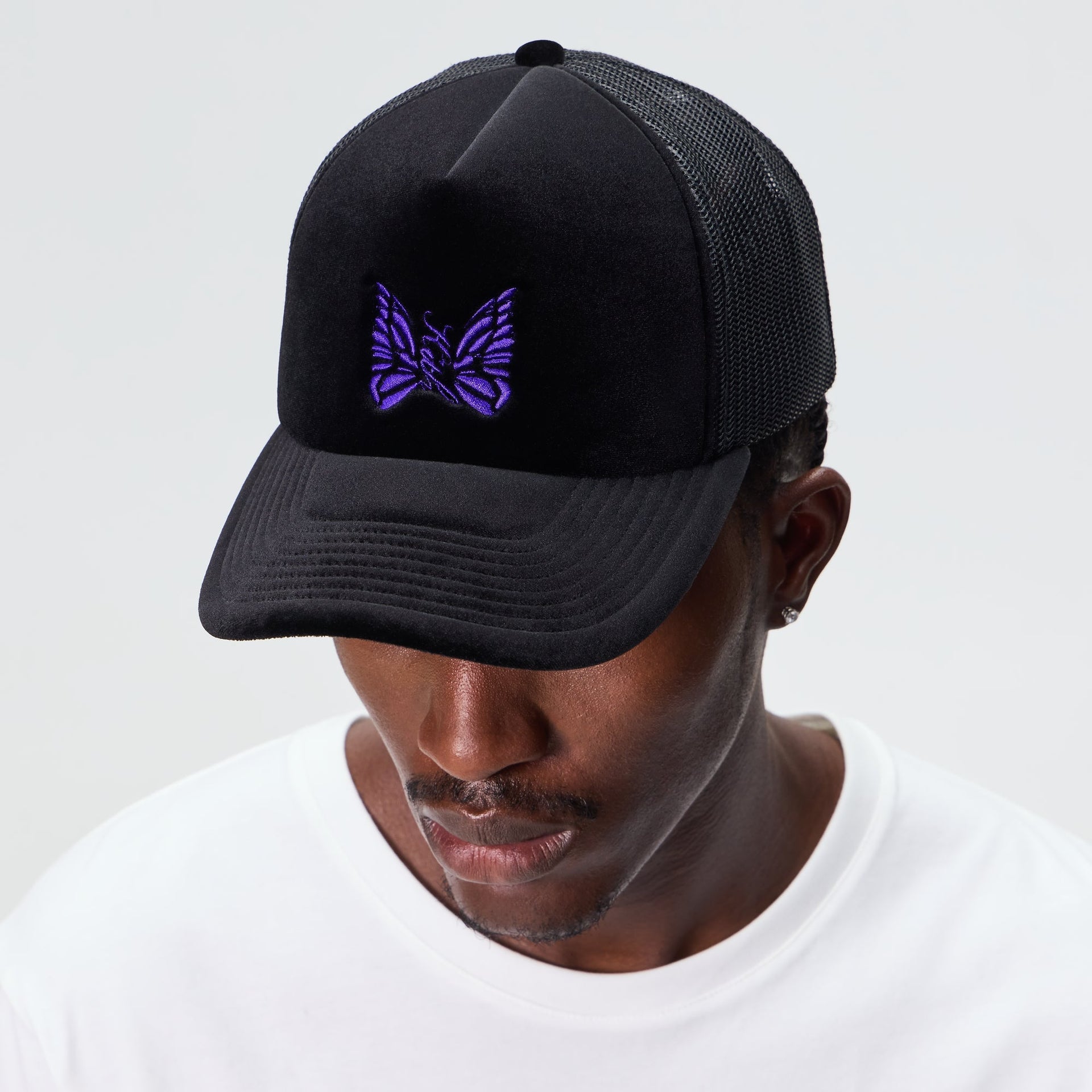 Kith for Needles Velour Nolan Trucker Cap - Black - PH