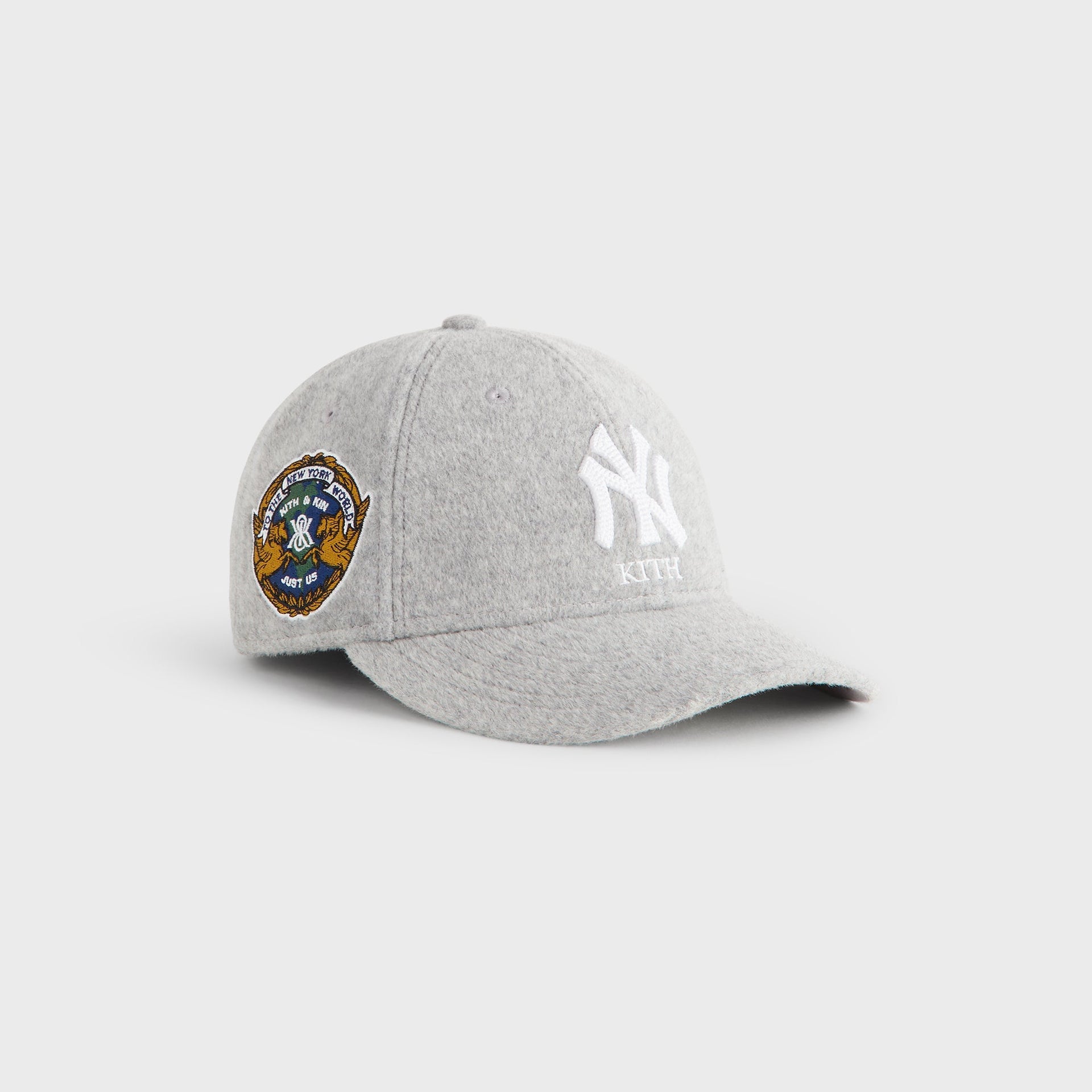 Kith & New Era for the New York Yankees Melton Wool 59FIFTY Low Profile - Light Heather Grey - PH