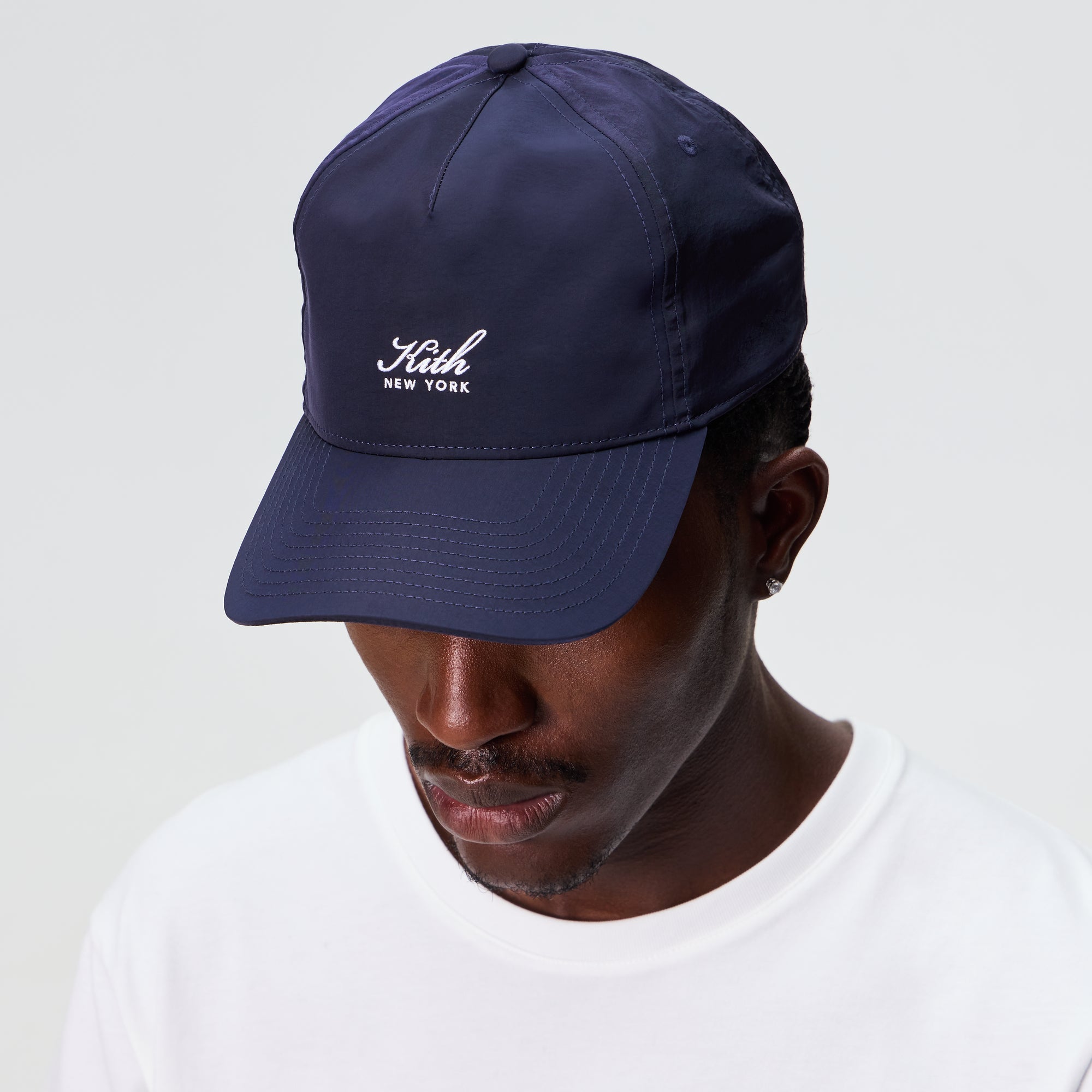 Kith Script Wrinkle Nylon Bay Low Pinch Crown Snapback - Nocturnal