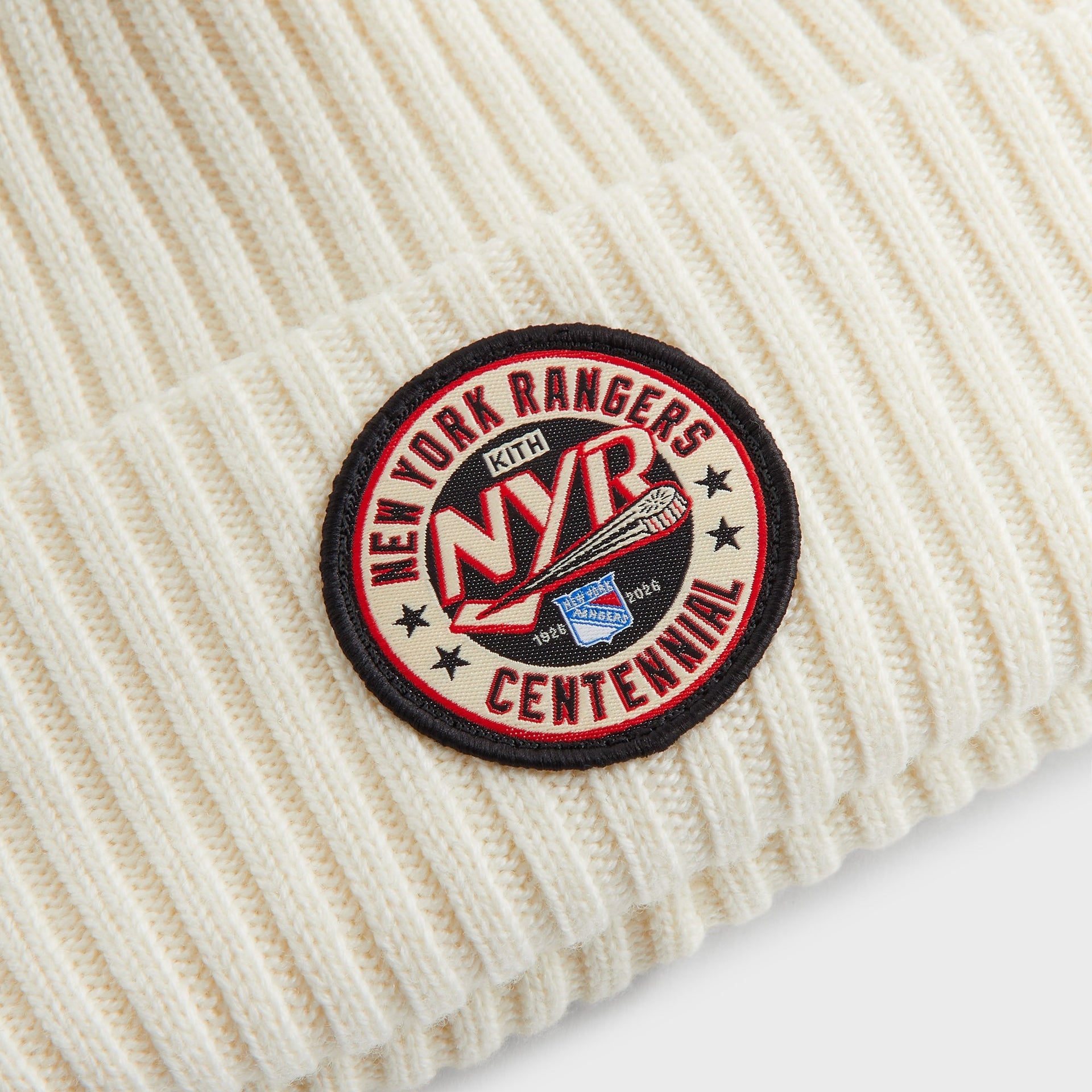 Kith & New Era for the New York Rangers Centennial Knit Beanie - Sandrift - PH