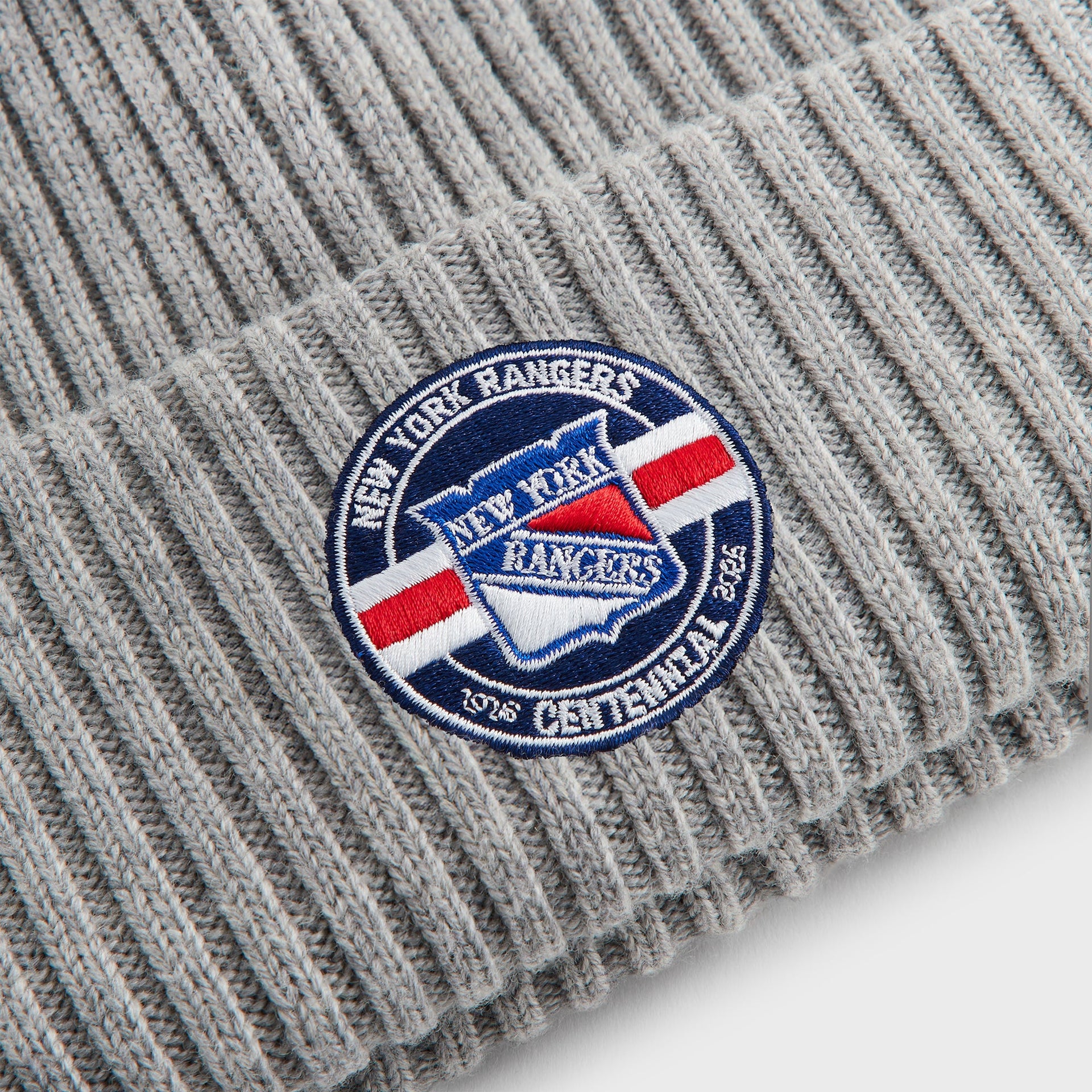 Kith & New Era for the New York Rangers Centennial Knit Beanie - Light Heather Grey