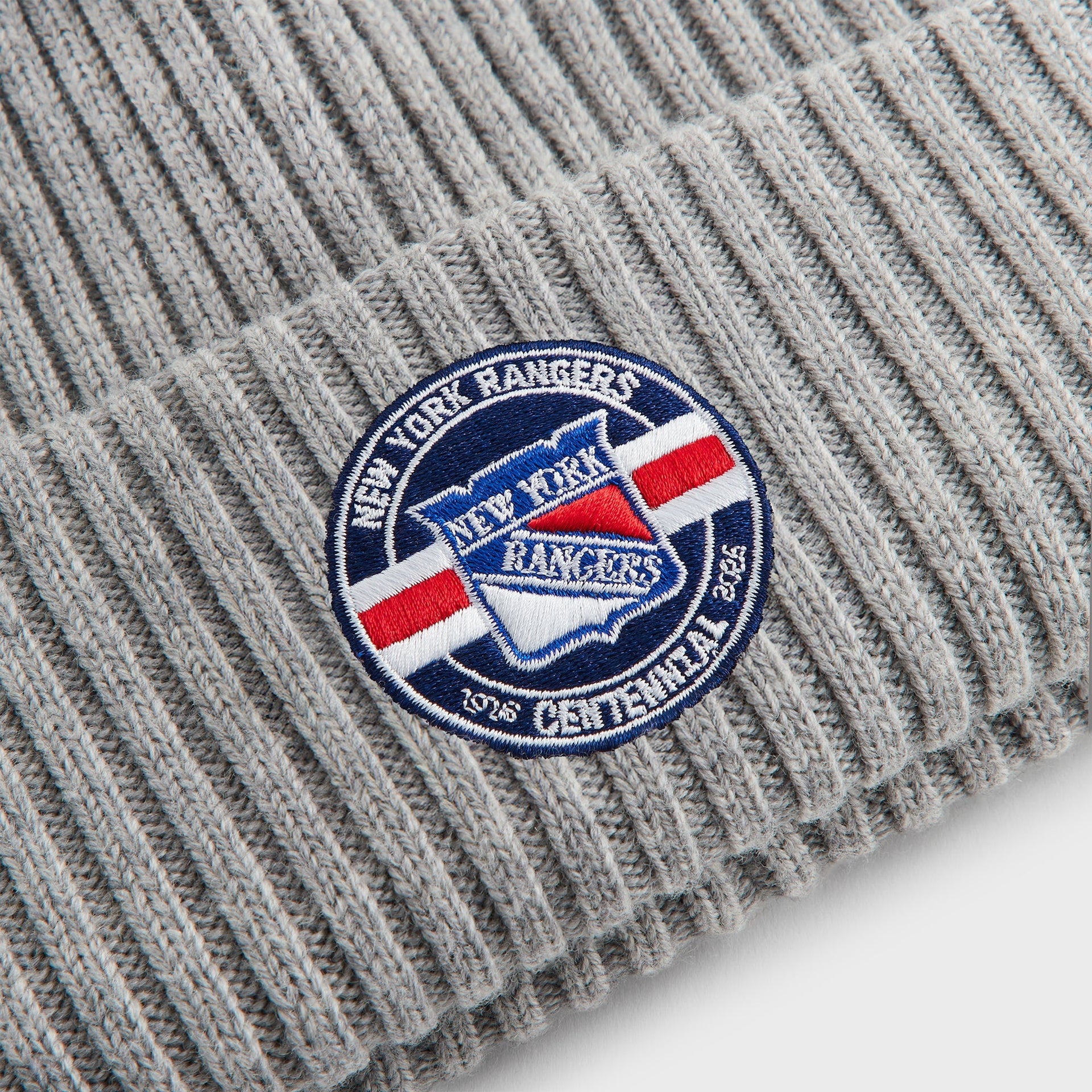 Kith & New Era for the New York Rangers Centennial Knit Beanie - Light Heather Grey - PH
