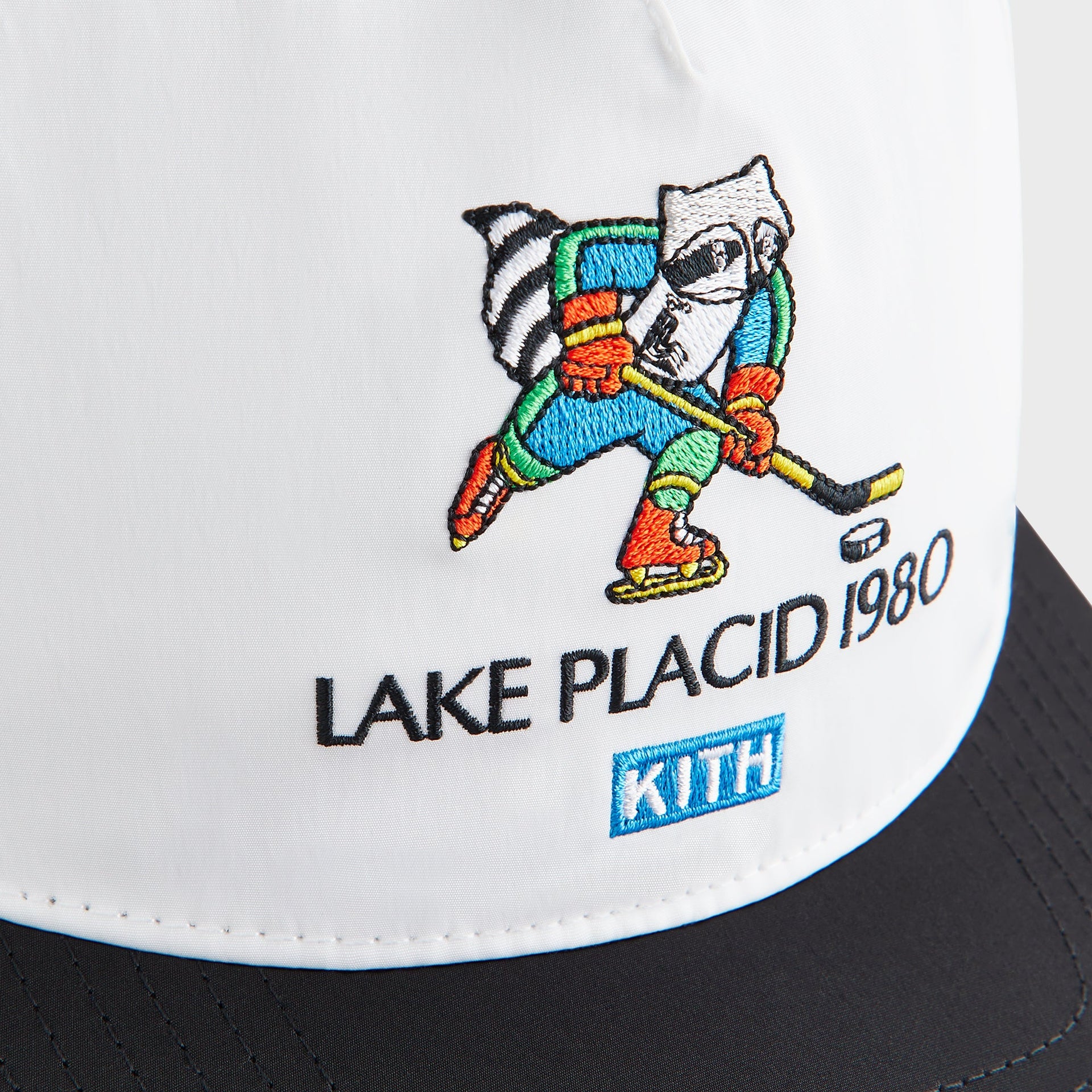 Kith for Olympics Heritage Lake Placid Nylon Bay Low Pinch Crown Snapback - White