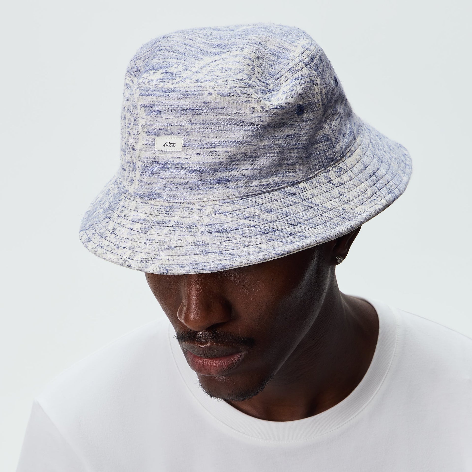 Kith Heather Jacquard Canvas Reversible Dawson Bucket Hat - Light Indigo - PH