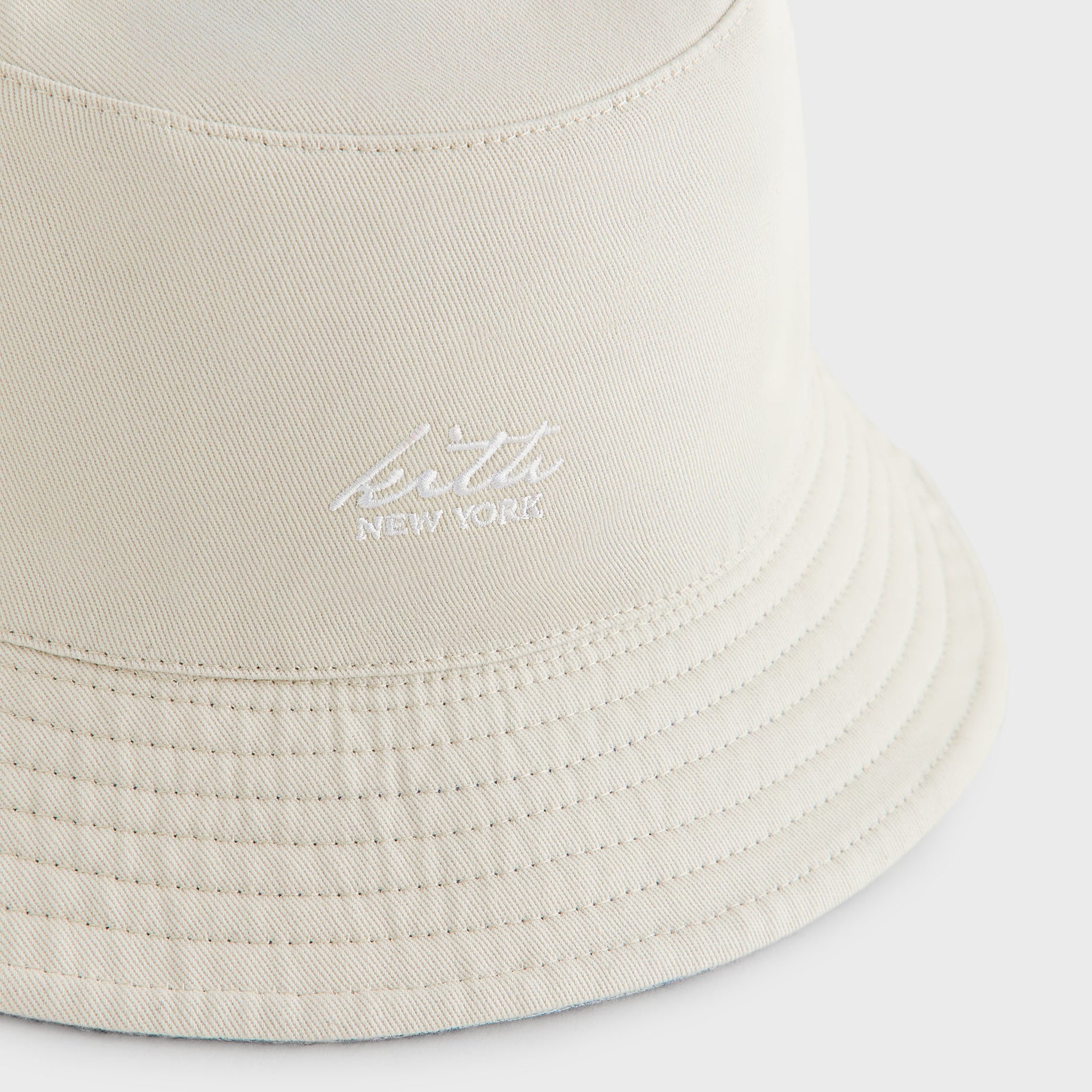 Kith Heather Jacquard Canvas Reversible Dawson Bucket Hat - Light Indigo