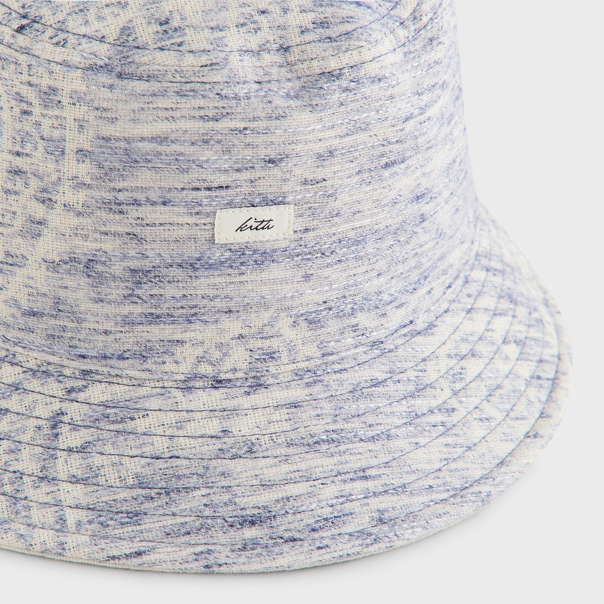 Kith Heather Jacquard Canvas Reversible Dawson Bucket Hat - Light Indi