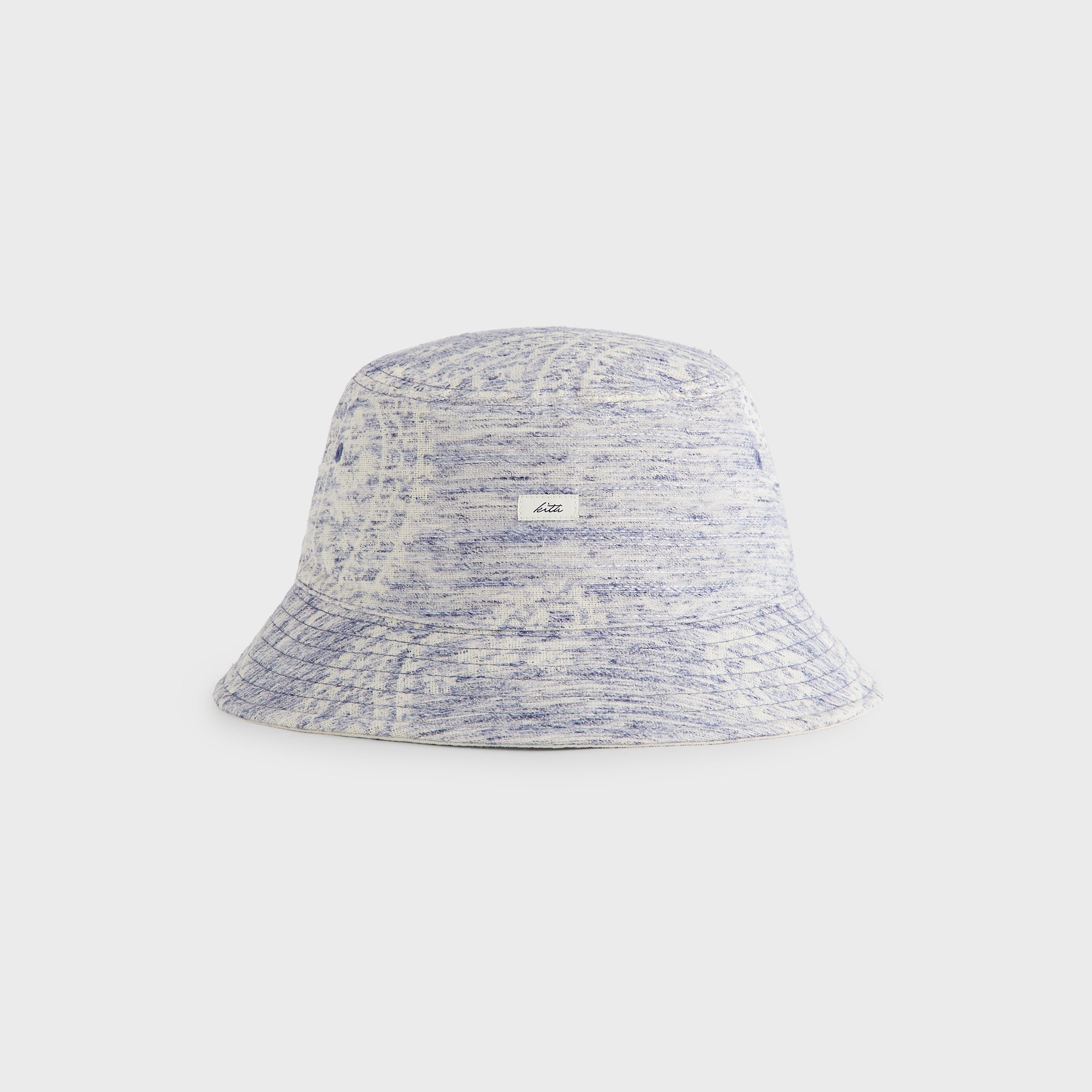 Kith Heather Jacquard Canvas Reversible Dawson Bucket Hat - Light Indi