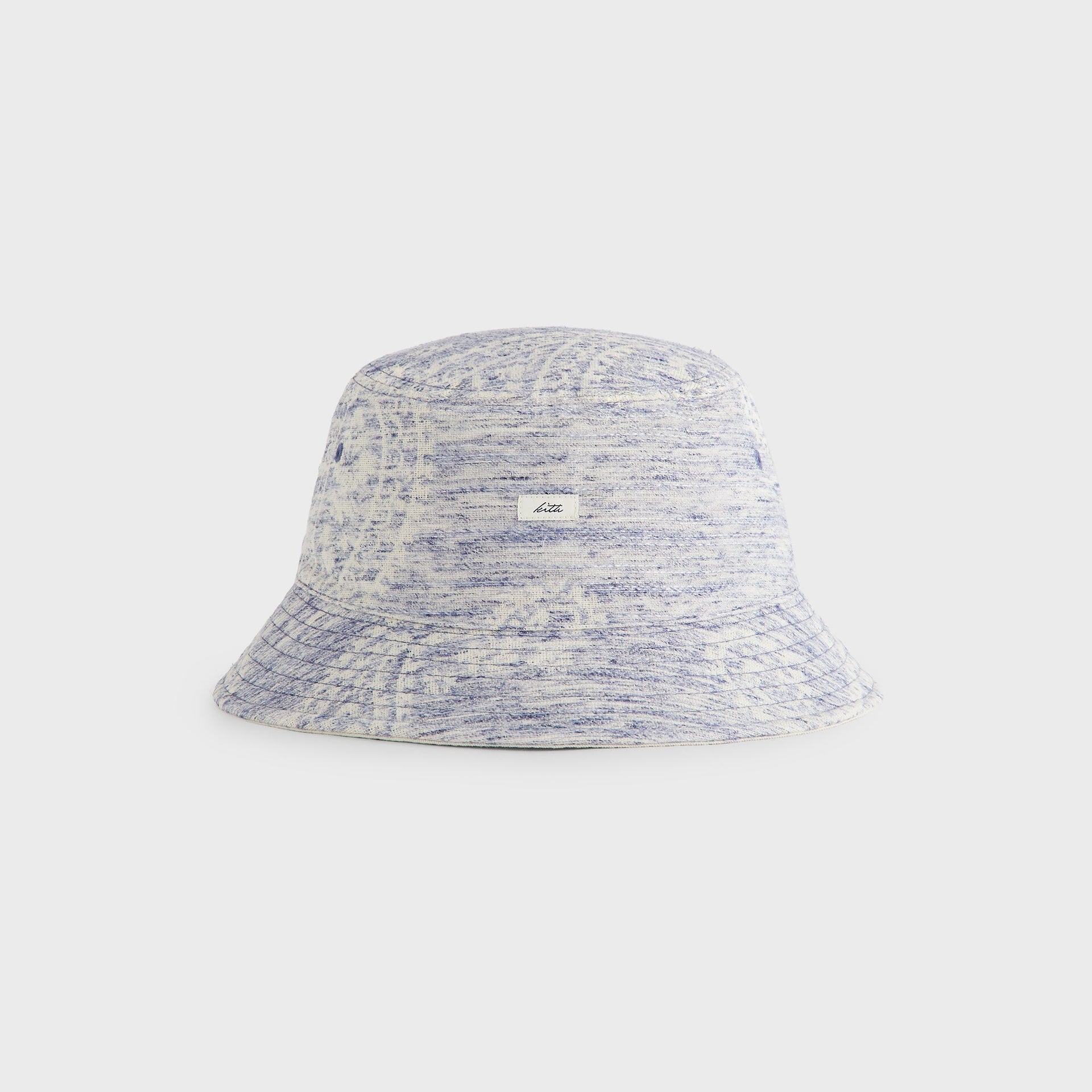 Kith Heather Jacquard Canvas Reversible Dawson Bucket Hat - Light Indigo