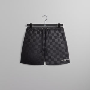 Kith Checkered Satin Collins Short - Black