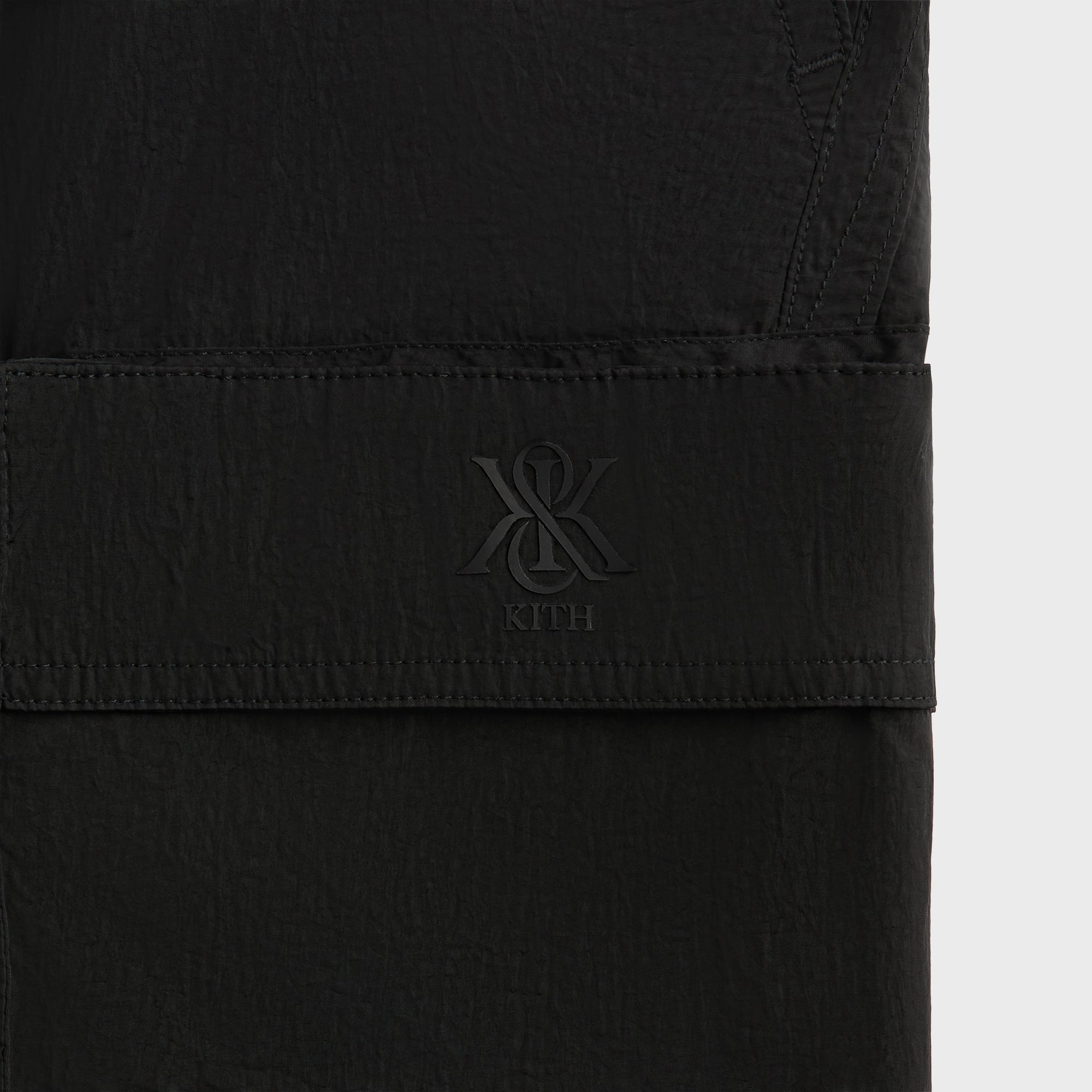 Kith Wrinkle Nylon Evan Cargo Short - Black