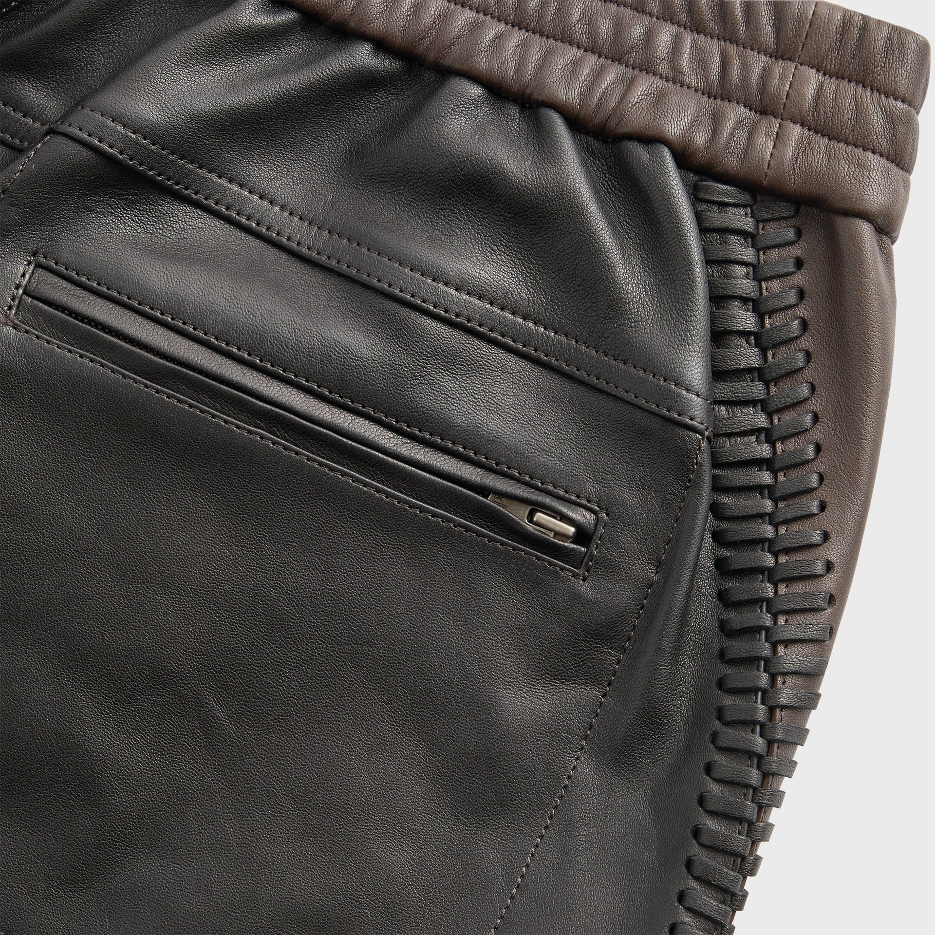 &Kin Irving Combo Leather Moto Pant - Hickory - PH