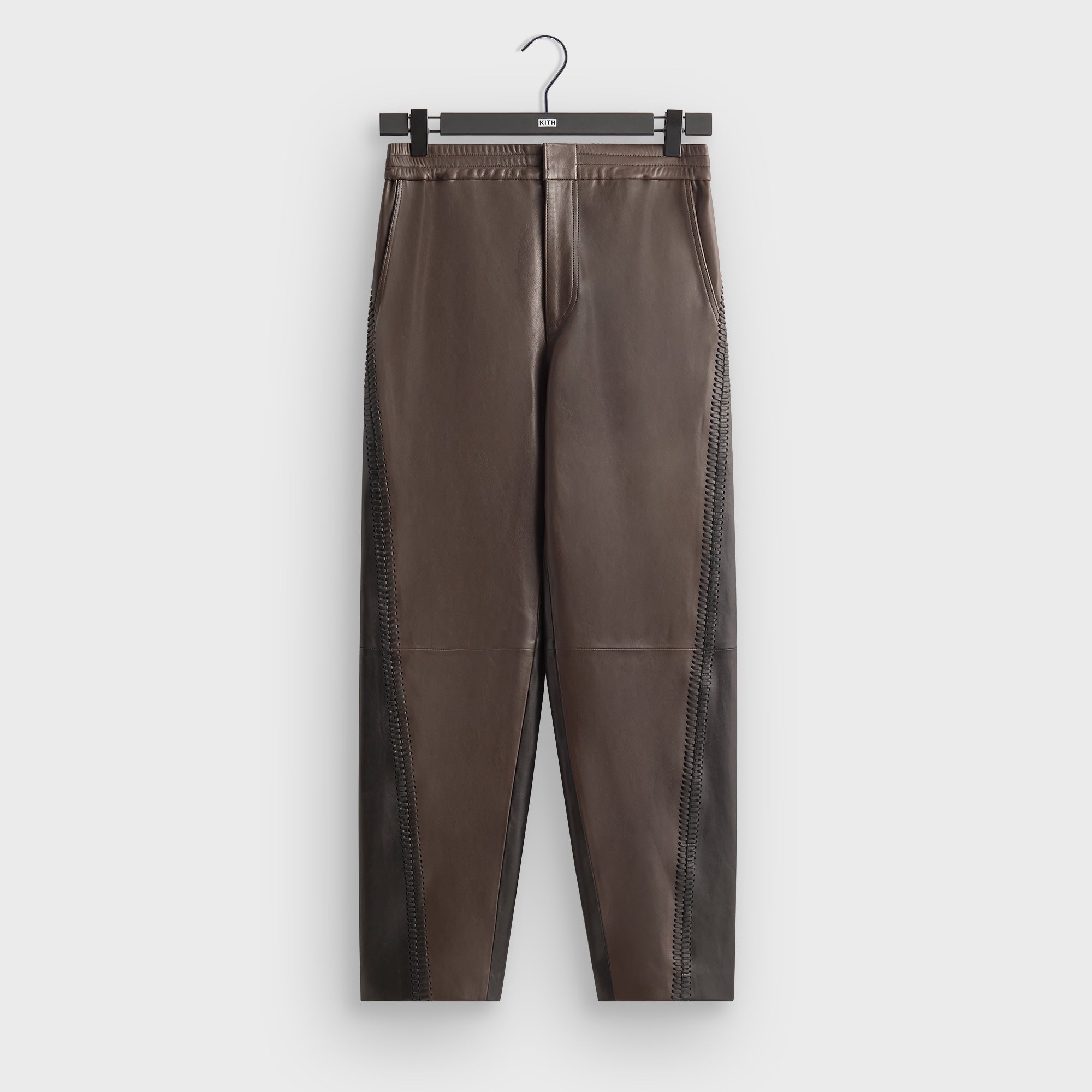&Kin Irving Combo Leather Moto Pant - Hickory – Kith Japan