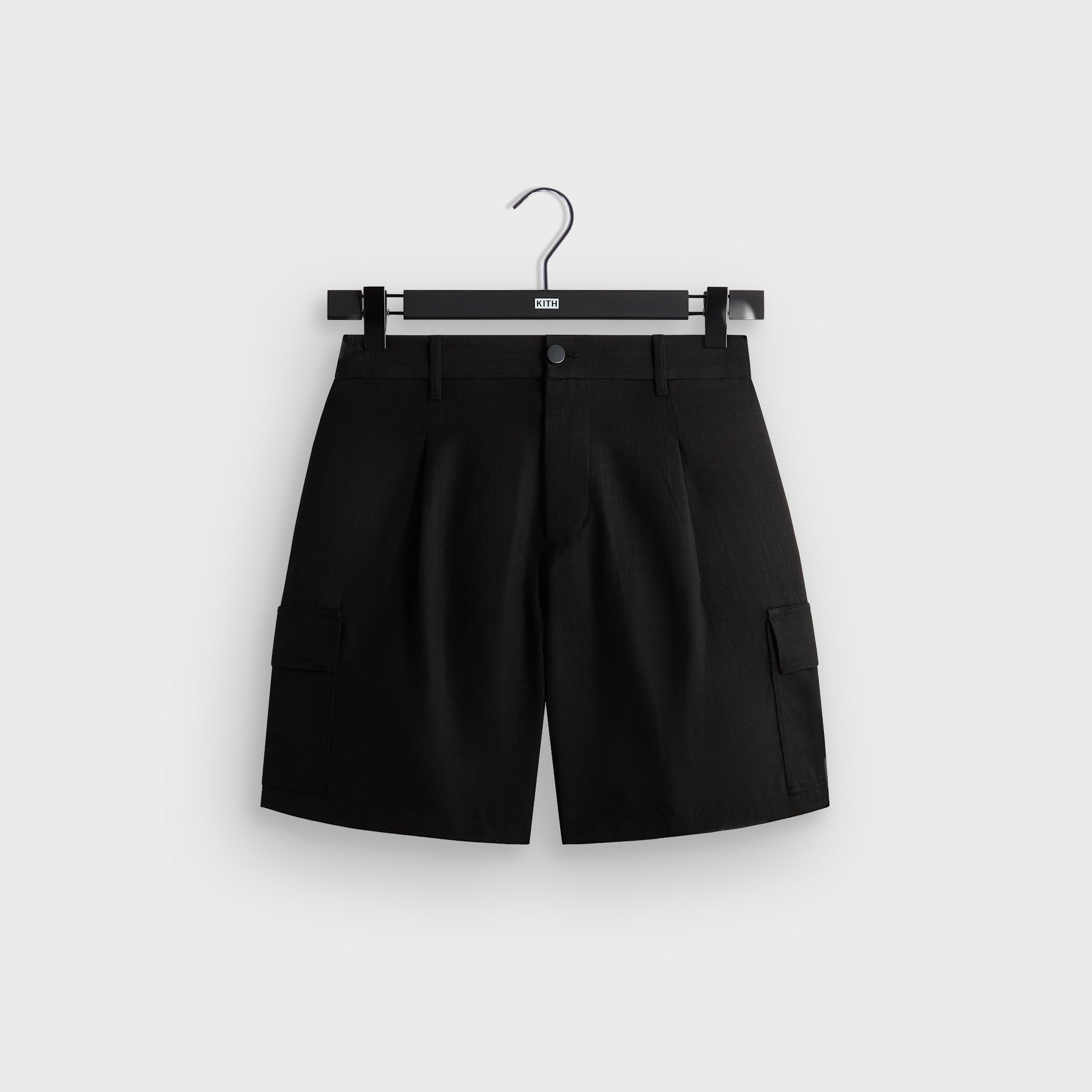 &Kin Textured Viscose Conley Cargo Short - Black - PH