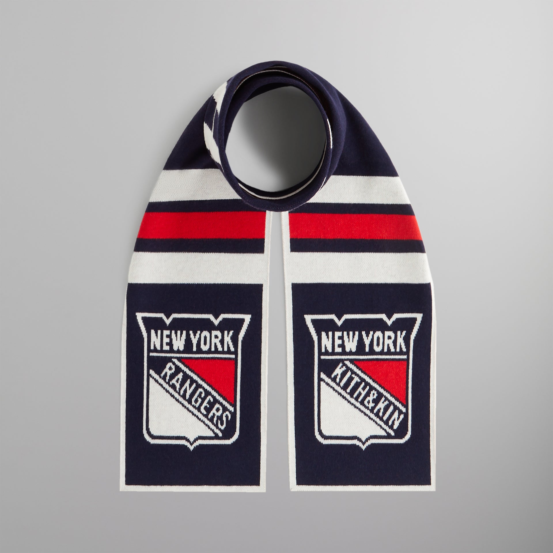 Kith for the New York Rangers Shield Knitted Scarf - Nocturnal