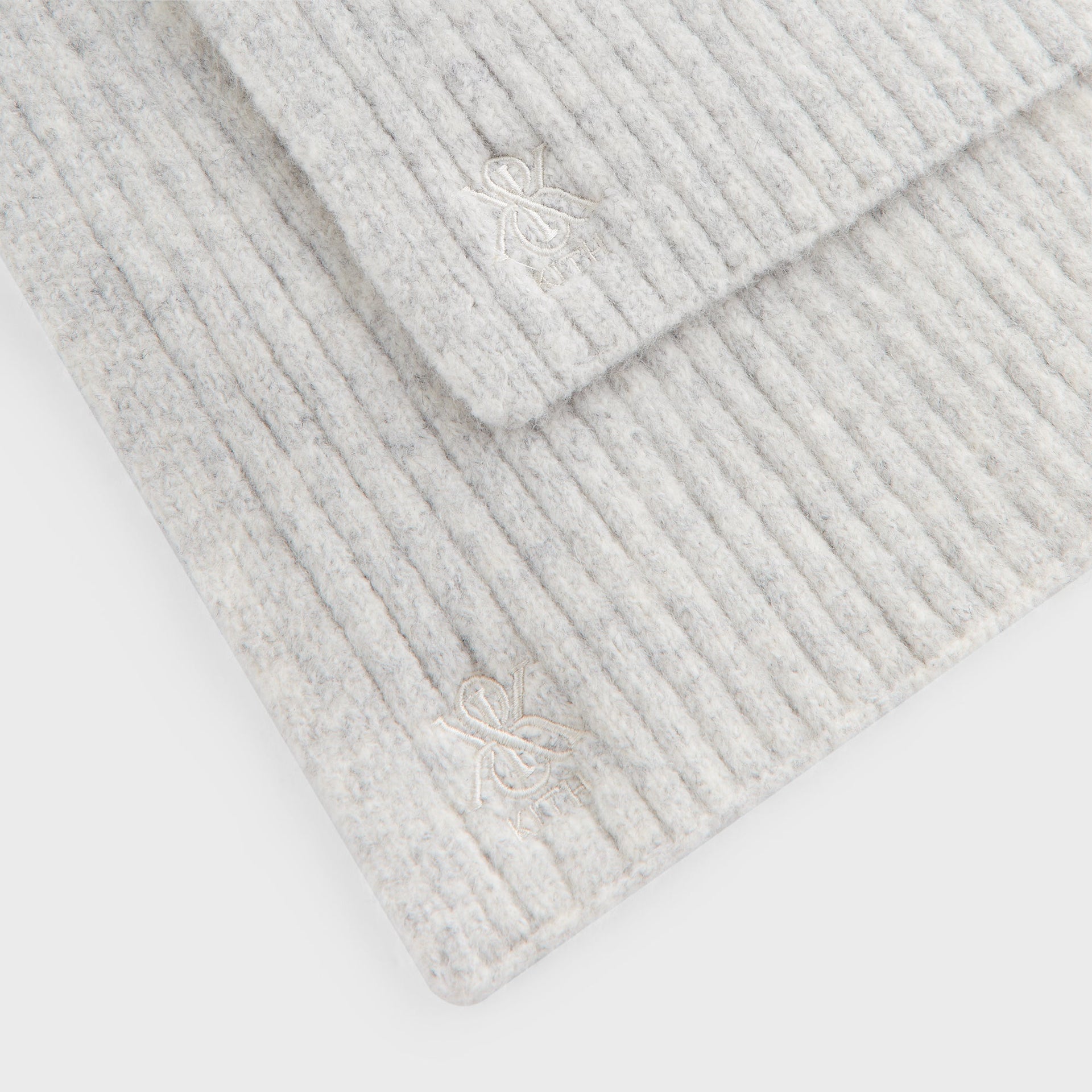 Kith Ribbed Knit Scarf - Light Heather Grey - PH