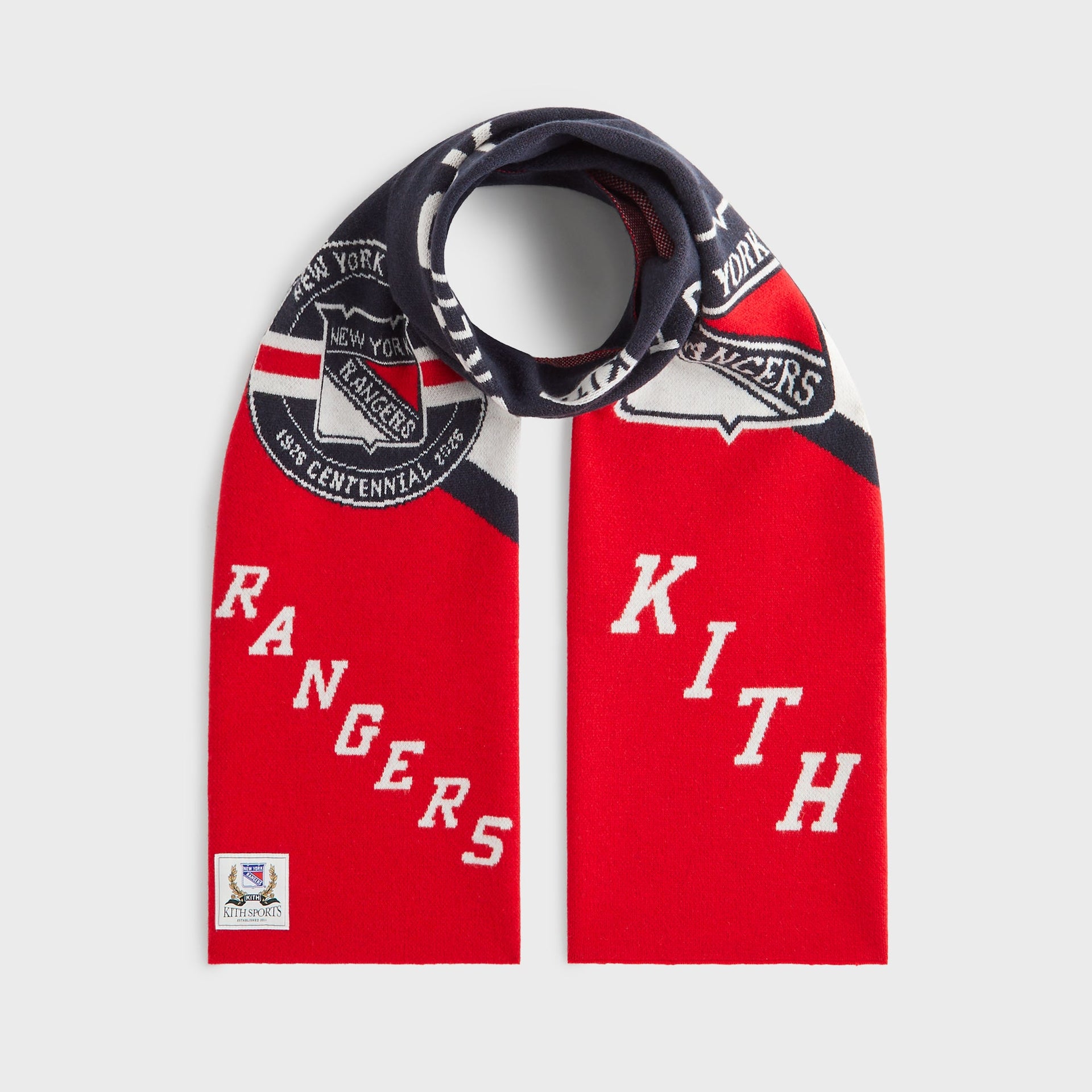 Kith for the New York Rangers Centennial Jacquard Knit Scarf - Nocturnal