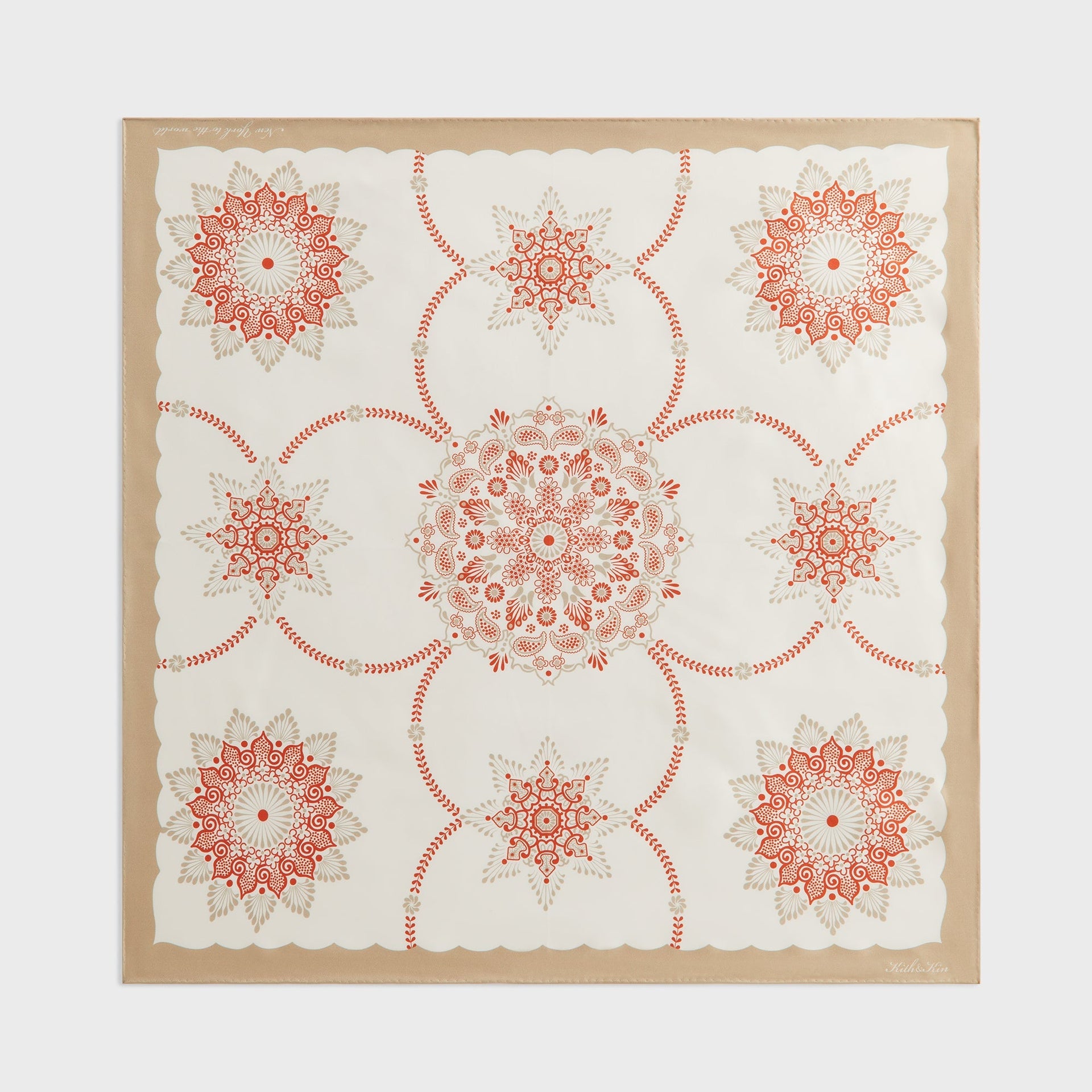 Kith Floral Printed Palm Silk Scarf - Volcano - PH