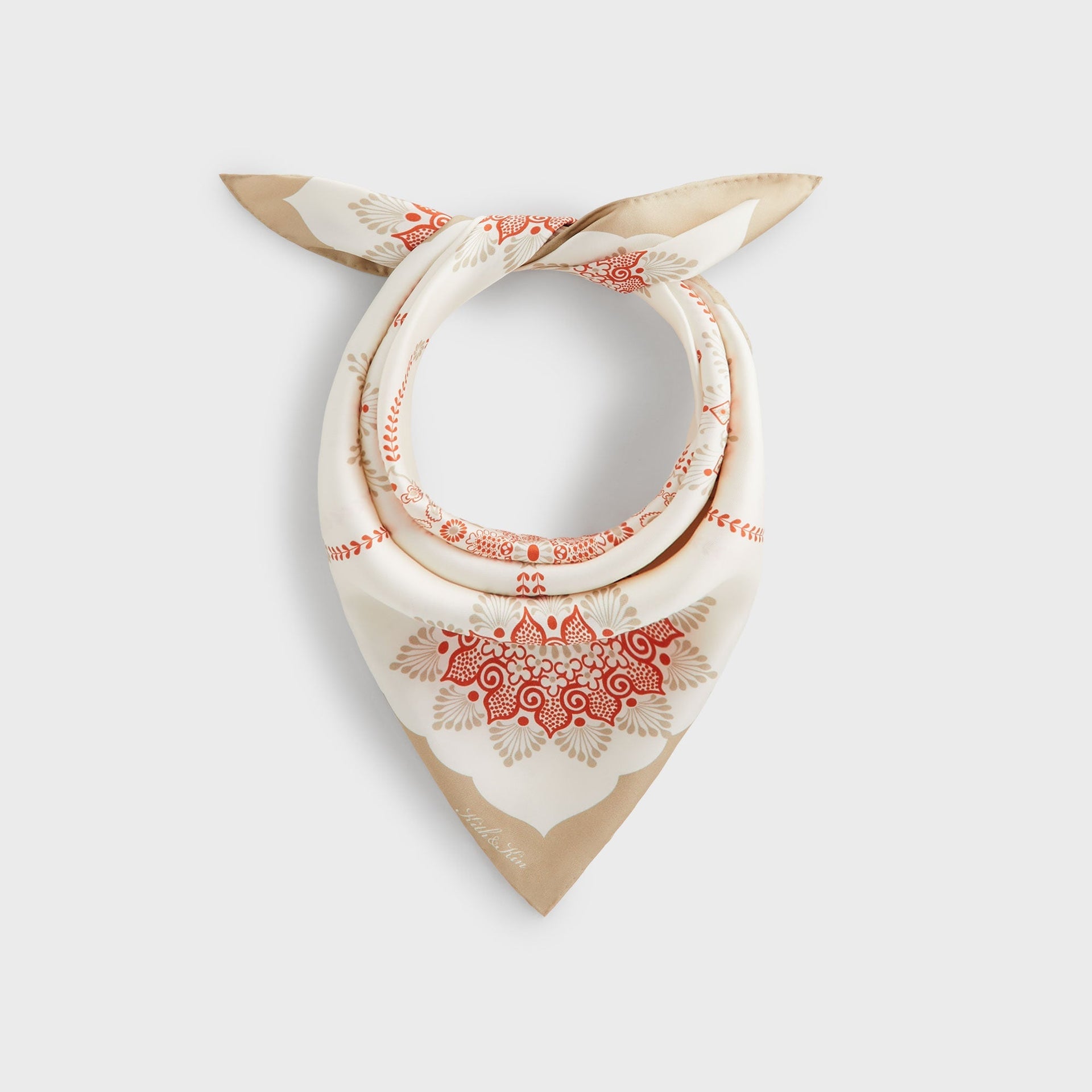 Kith Floral Printed Palm Silk Scarf - Volcano - PH