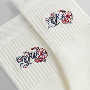 Kith Paisley Embroidery Mid Length Crew Socks - White