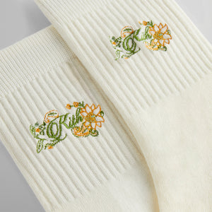 Kith Paisley Embroidery Mid Length Crew Socks - Silk