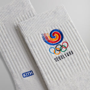 Kith for Olympics Heritage Seoul Mid Crew Sock - Light Heather Grey