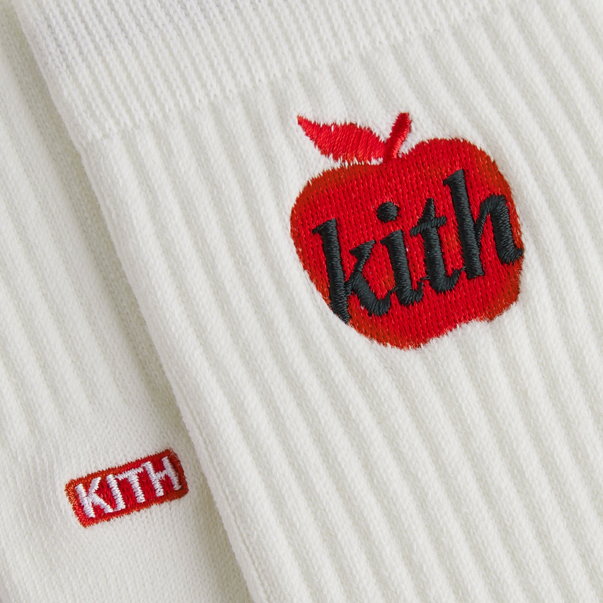 Kith Big Apple Mid Crew Sock - White