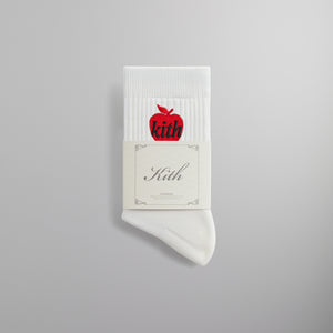 Kith Big Apple Mid Crew Sock - White