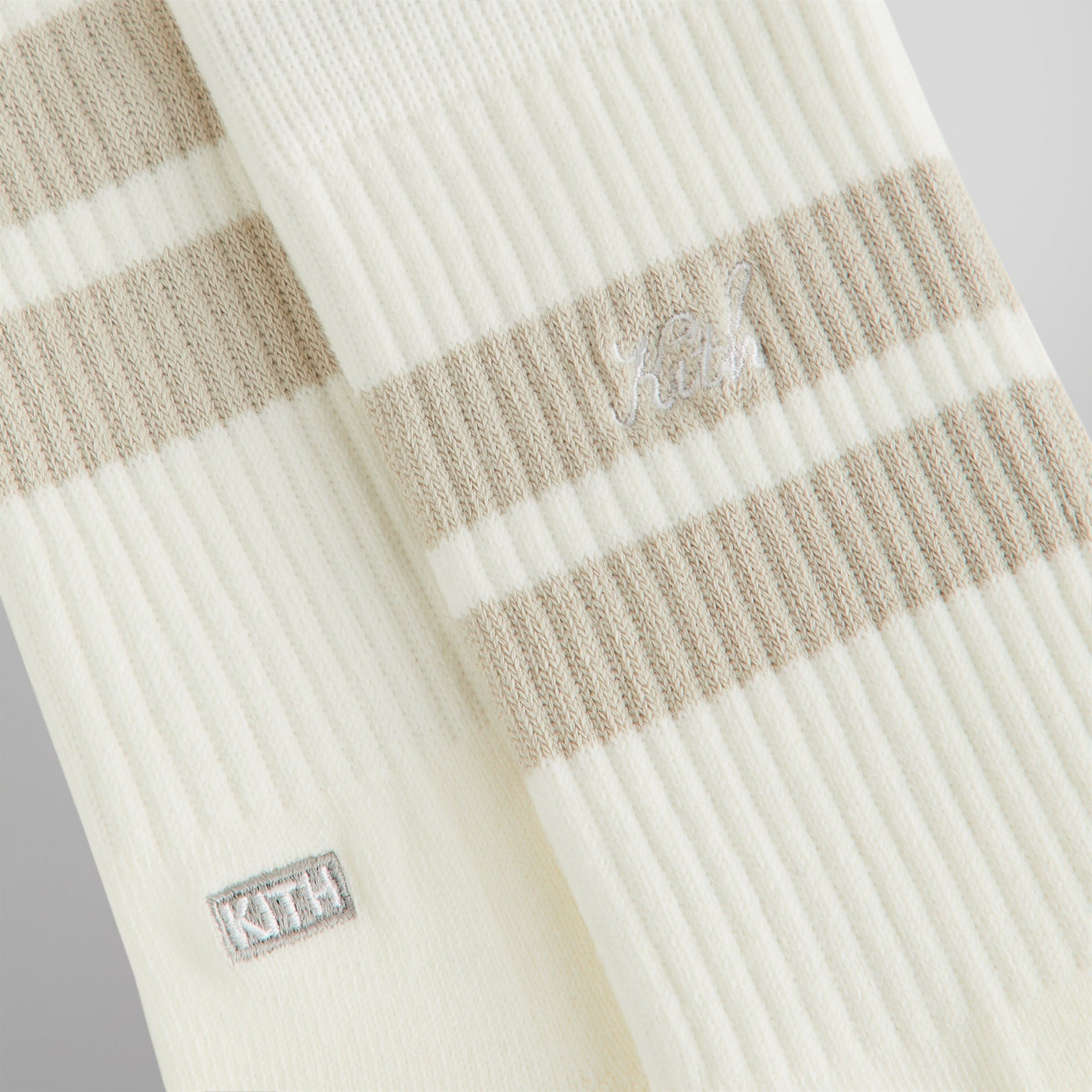 Kith Double Stripe Script Embroidered Cotton Crew Socks - Hallow PH